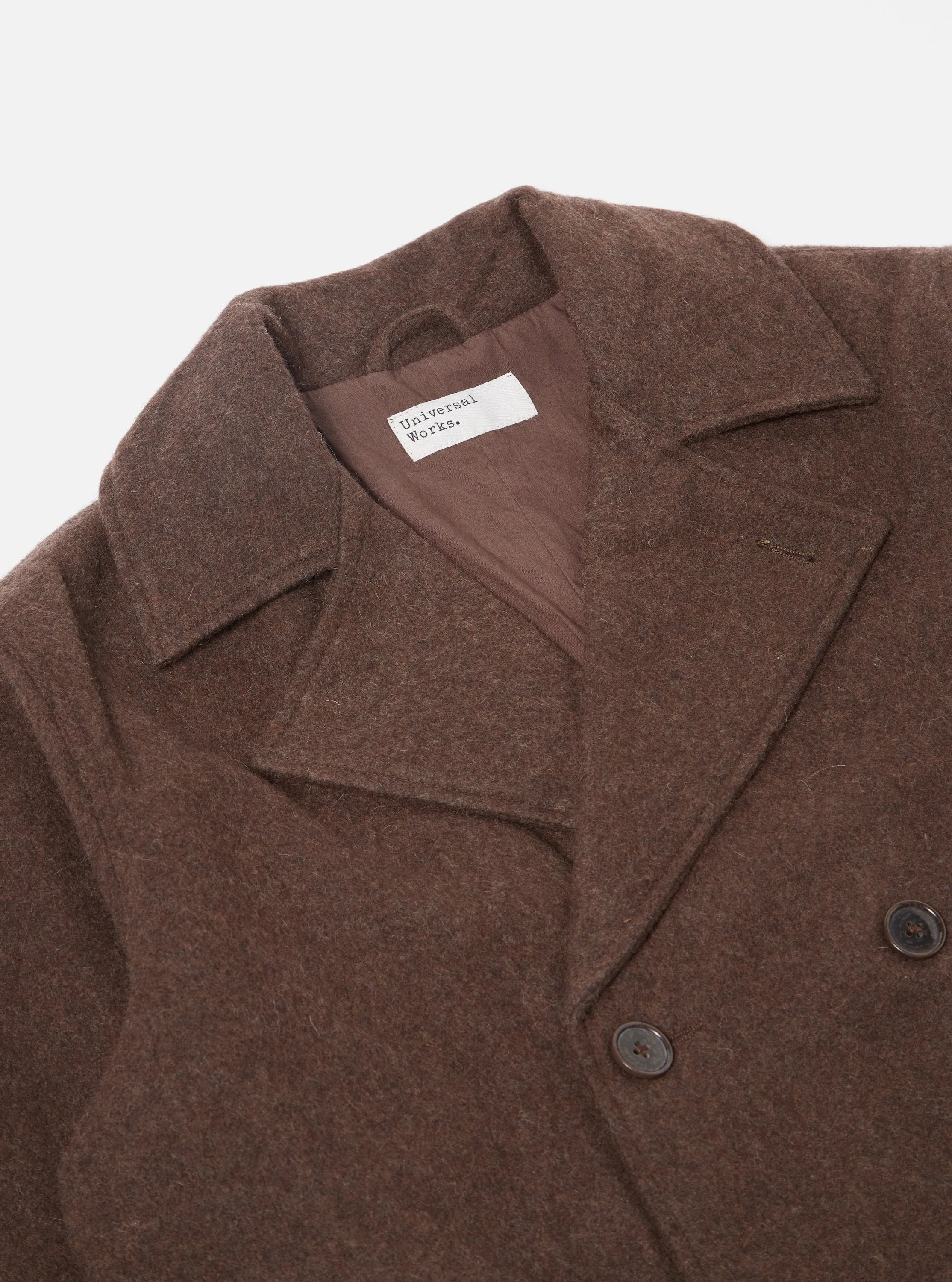 Universal Works Peacoat in Brown Melange Melton sold by Universal Works product image thumbnail 3
