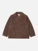 Universal Works Peacoat in Brown Melange Melton sold by Universal Works
