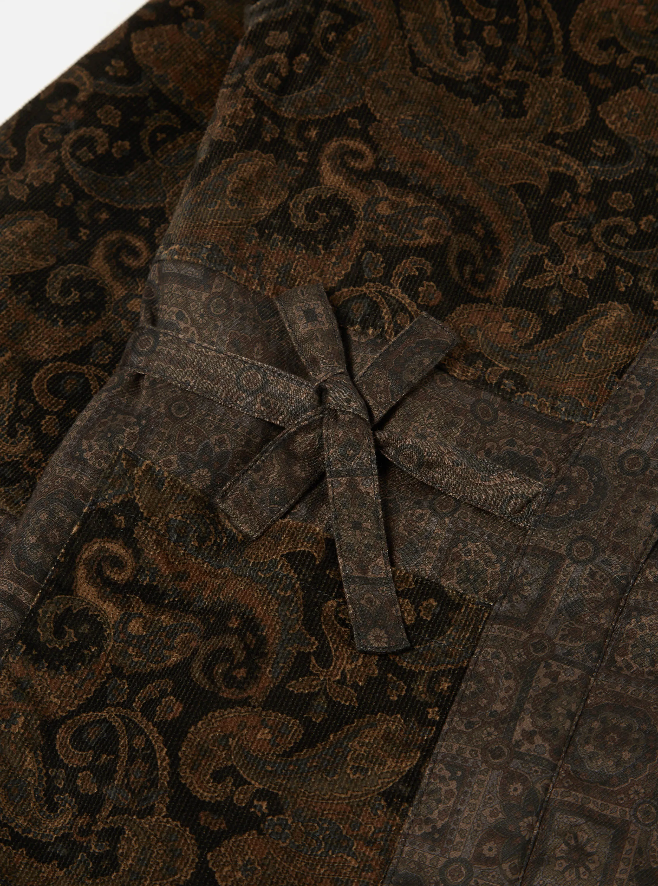 Universal Works Quilted Kyoto Work Jacket in Black Japanese Print Twill/Cord sold by Universal Works product image thumbnail 4