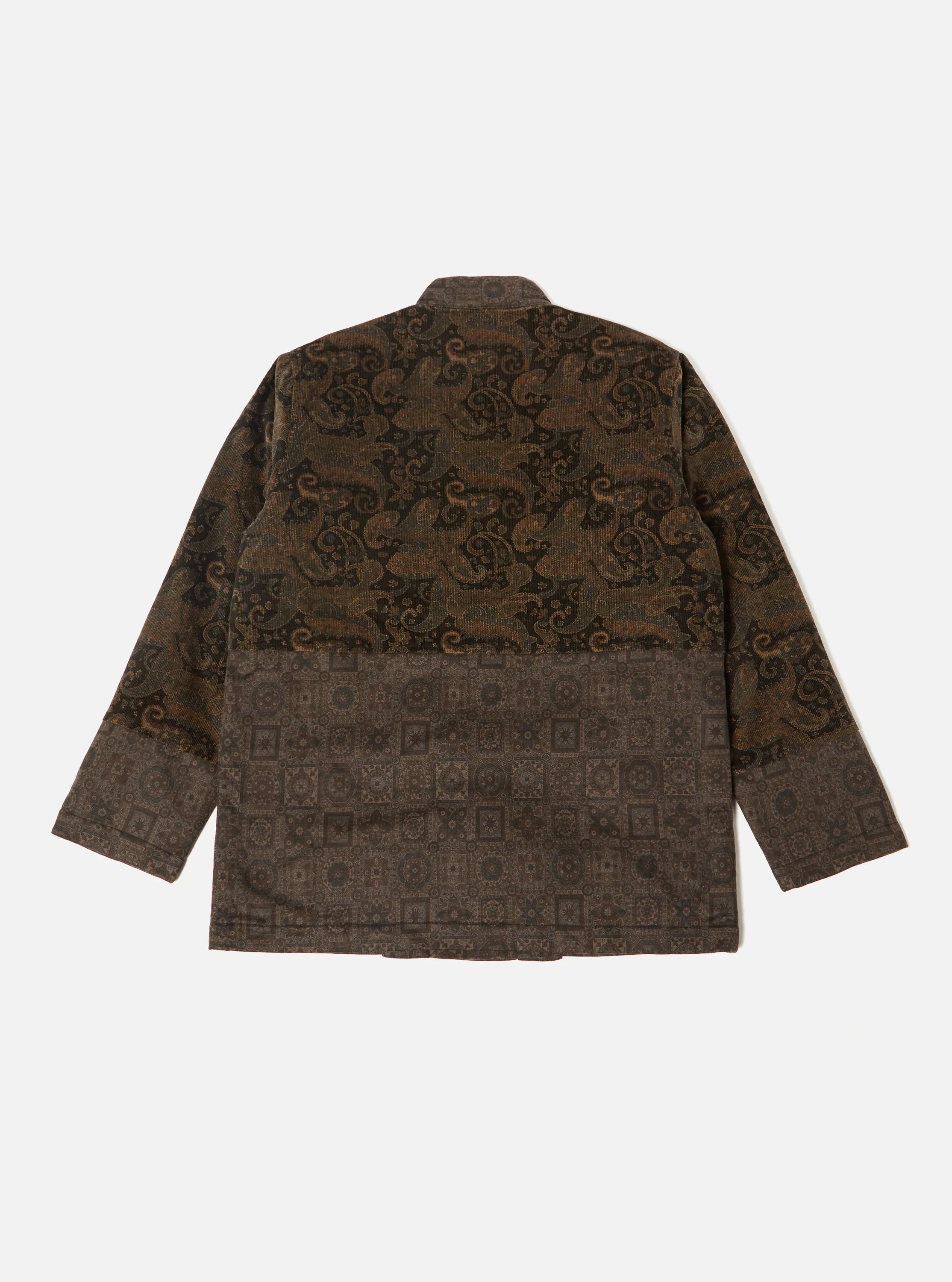 Universal Works Quilted Kyoto Work Jacket in Black Japanese Print Twill/Cord sold by Universal Works product image thumbnail 2