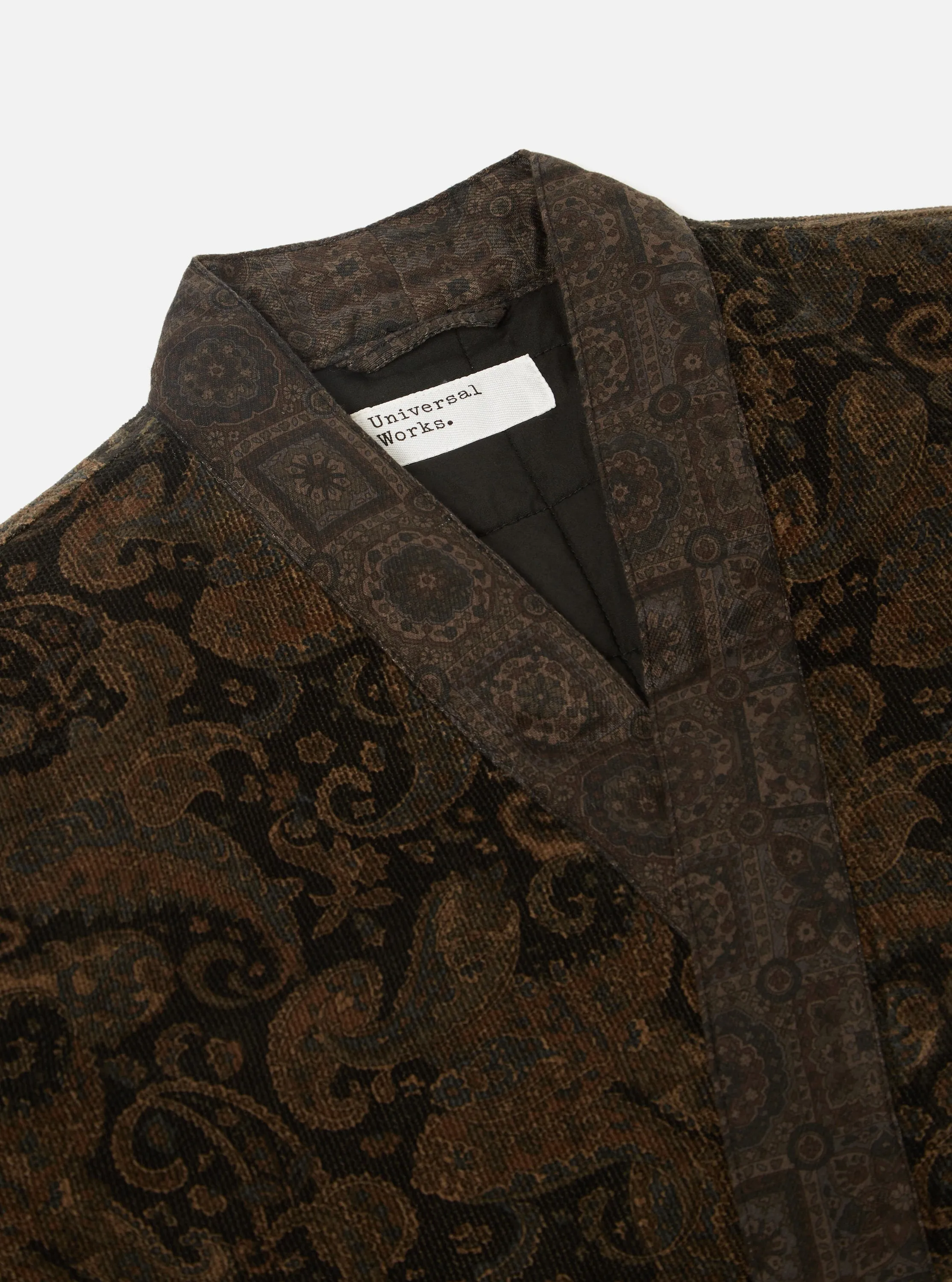 Universal Works Quilted Kyoto Work Jacket in Black Japanese Print Twill/Cord sold by Universal Works product image thumbnail 3