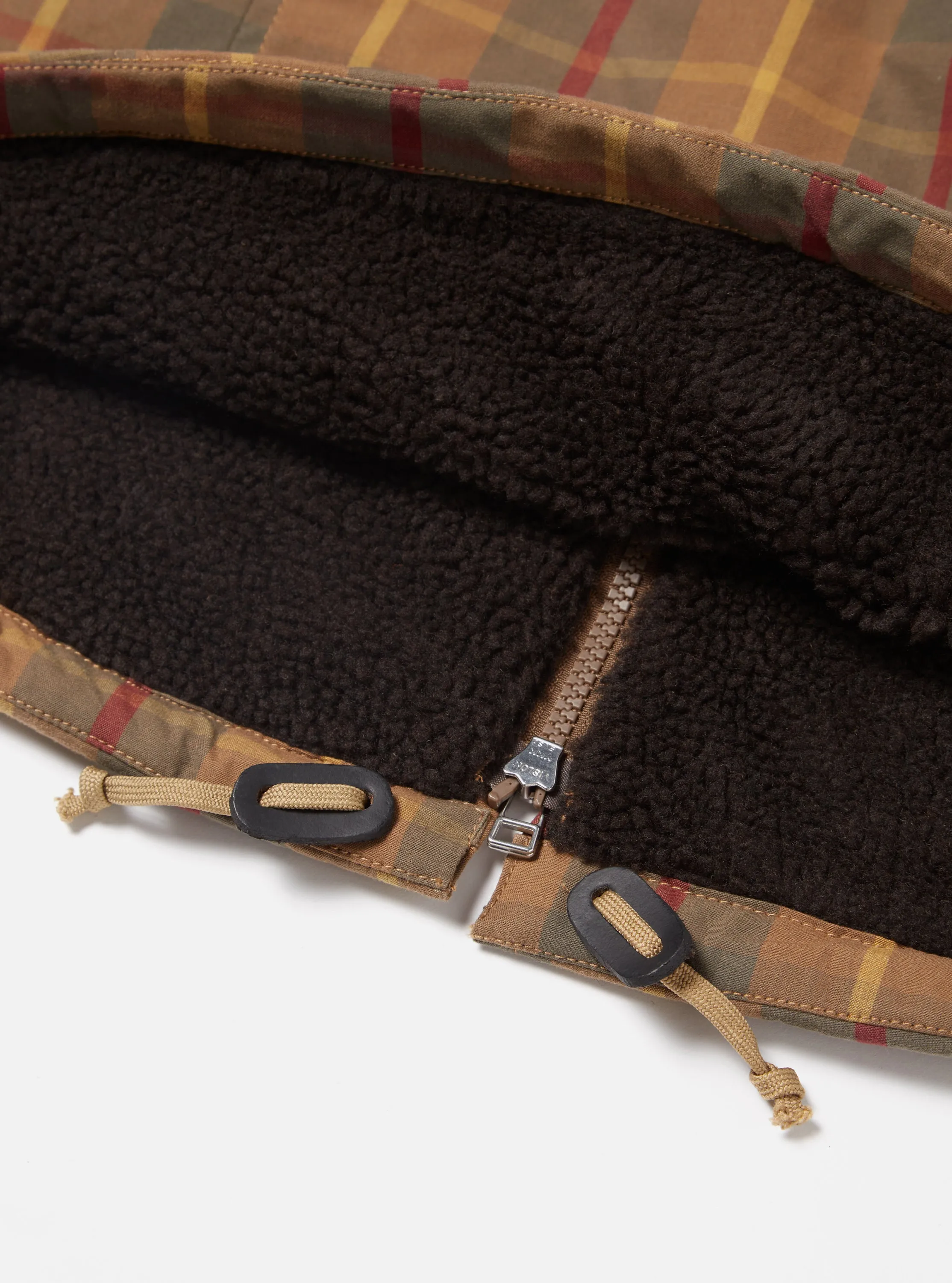 Universal Works Atlas Gilet in Cinnamon British Drywax Check sold by Universal Works product image thumbnail 5