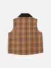 Universal Works Atlas Gilet in Cinnamon British Drywax Check sold by Universal Works