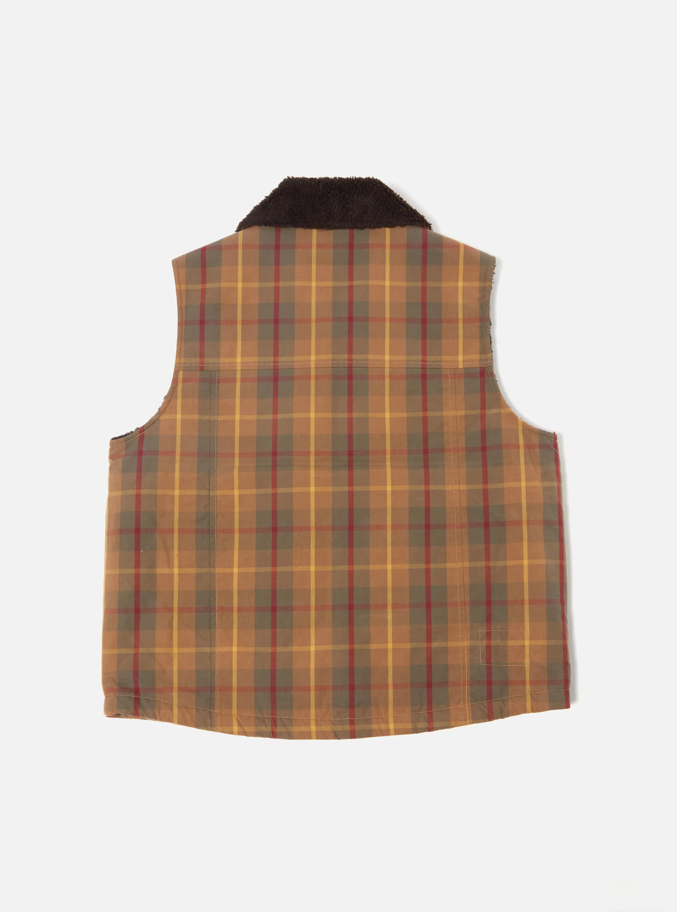 Universal Works Atlas Gilet in Cinnamon British Drywax Check sold by Universal Works product image thumbnail 2
