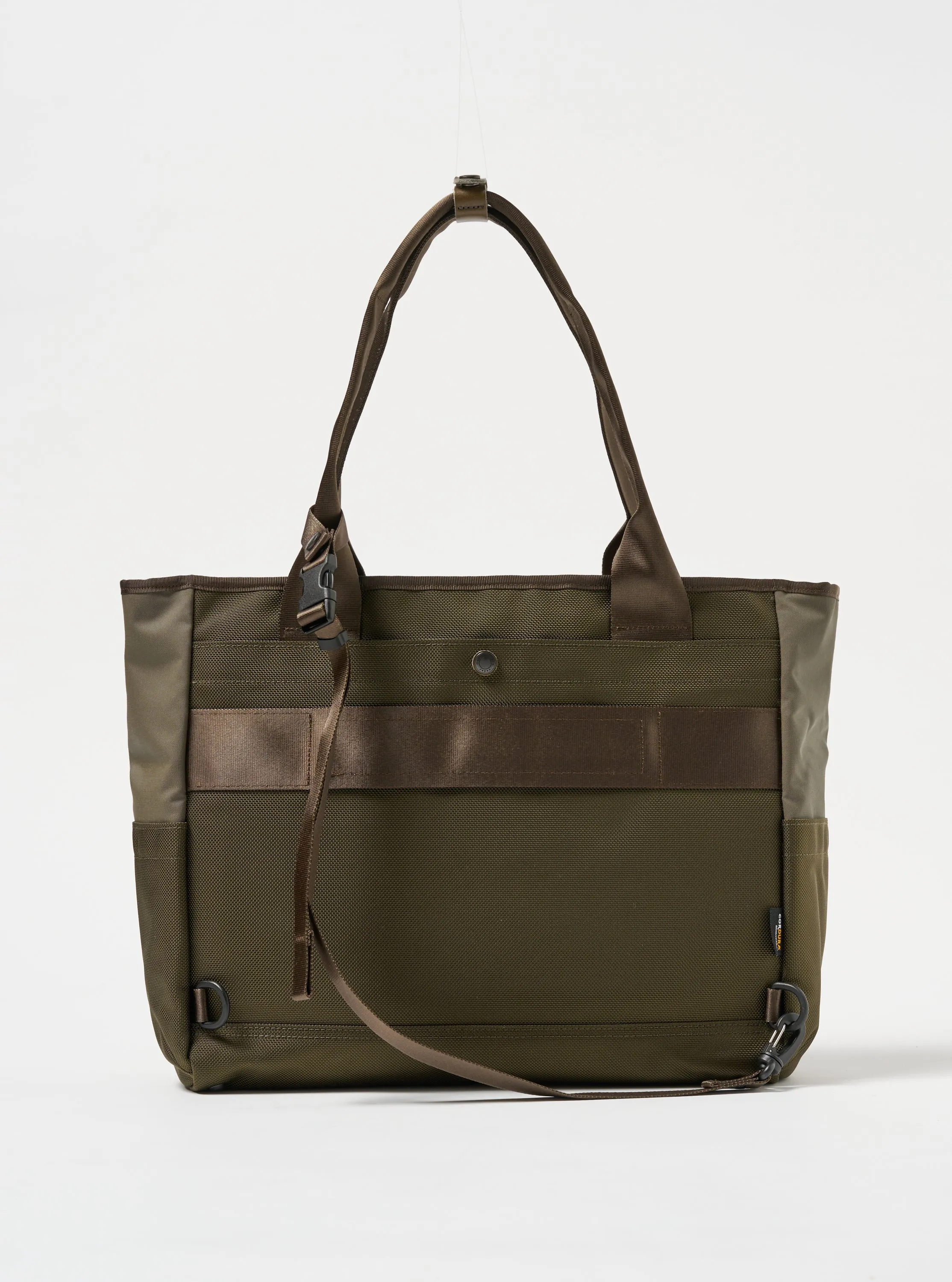 master-piece x Universal Works Tote Bag in Olive Recycled Tech Canvas sold by Universal Works product image thumbnail 2