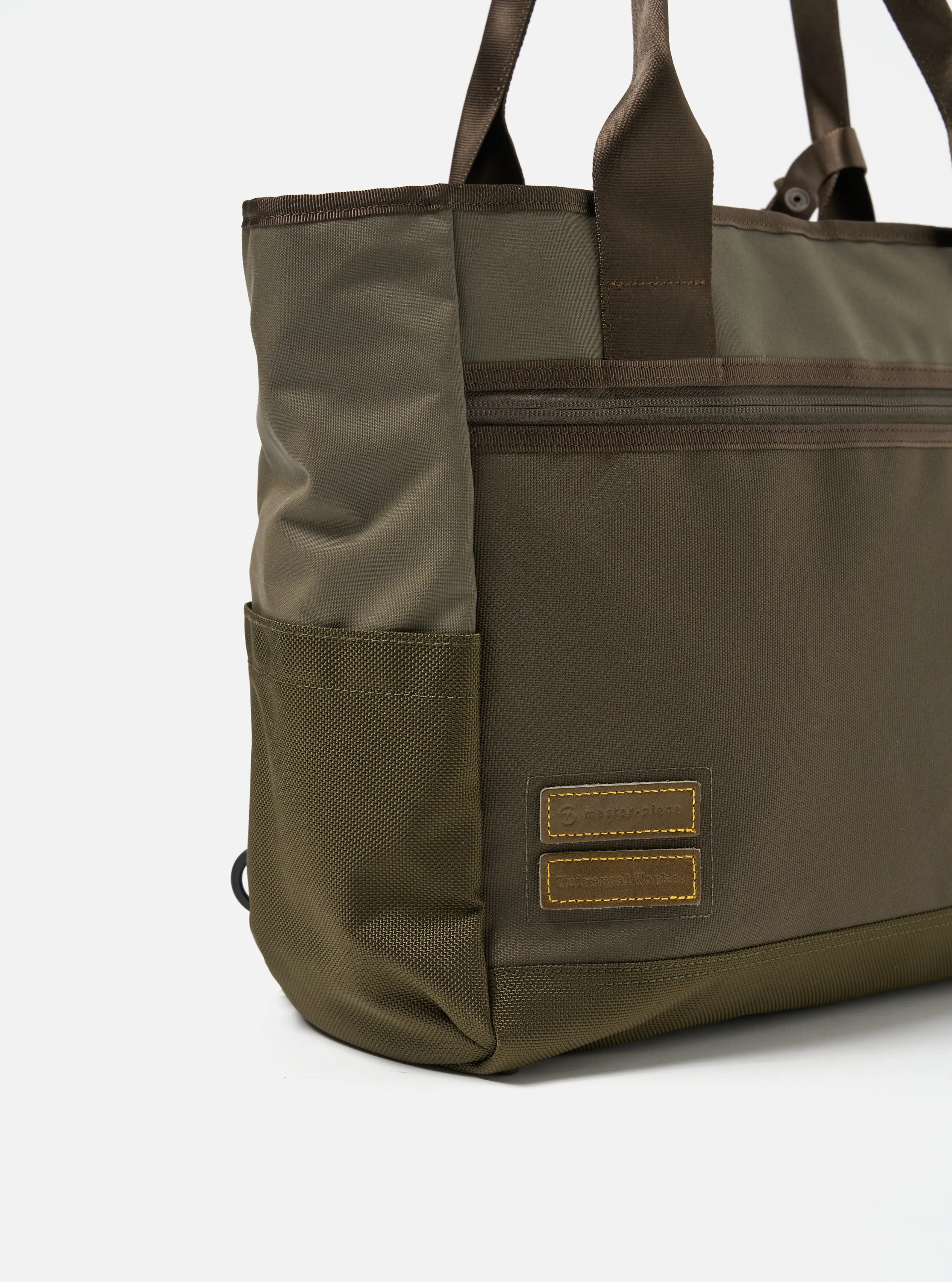 master-piece x Universal Works Tote Bag in Olive Recycled Tech Canvas sold by Universal Works product image thumbnail 3