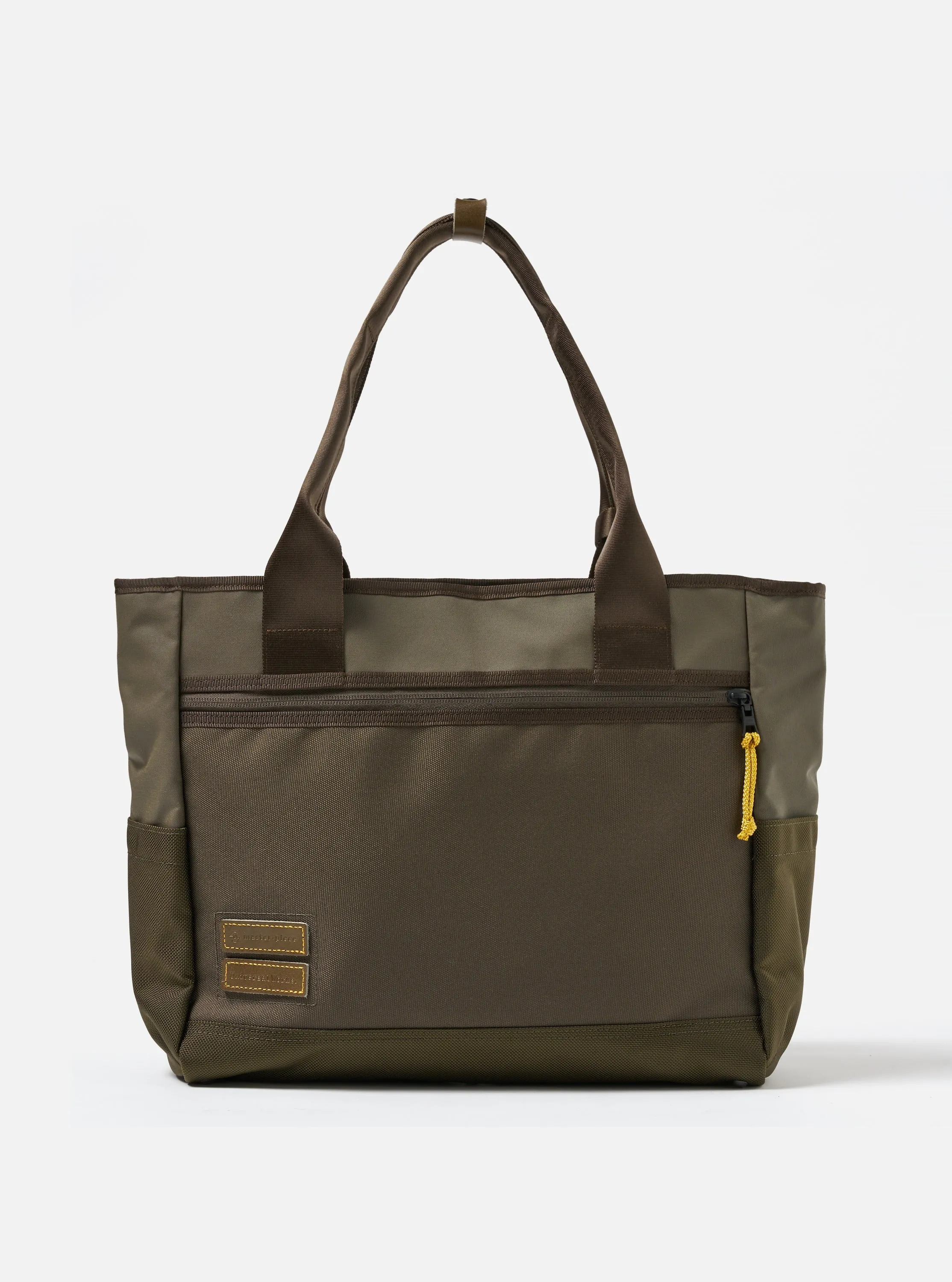 master-piece x Universal Works Tote Bag in Olive Recycled Tech Canvas sold by Universal Works