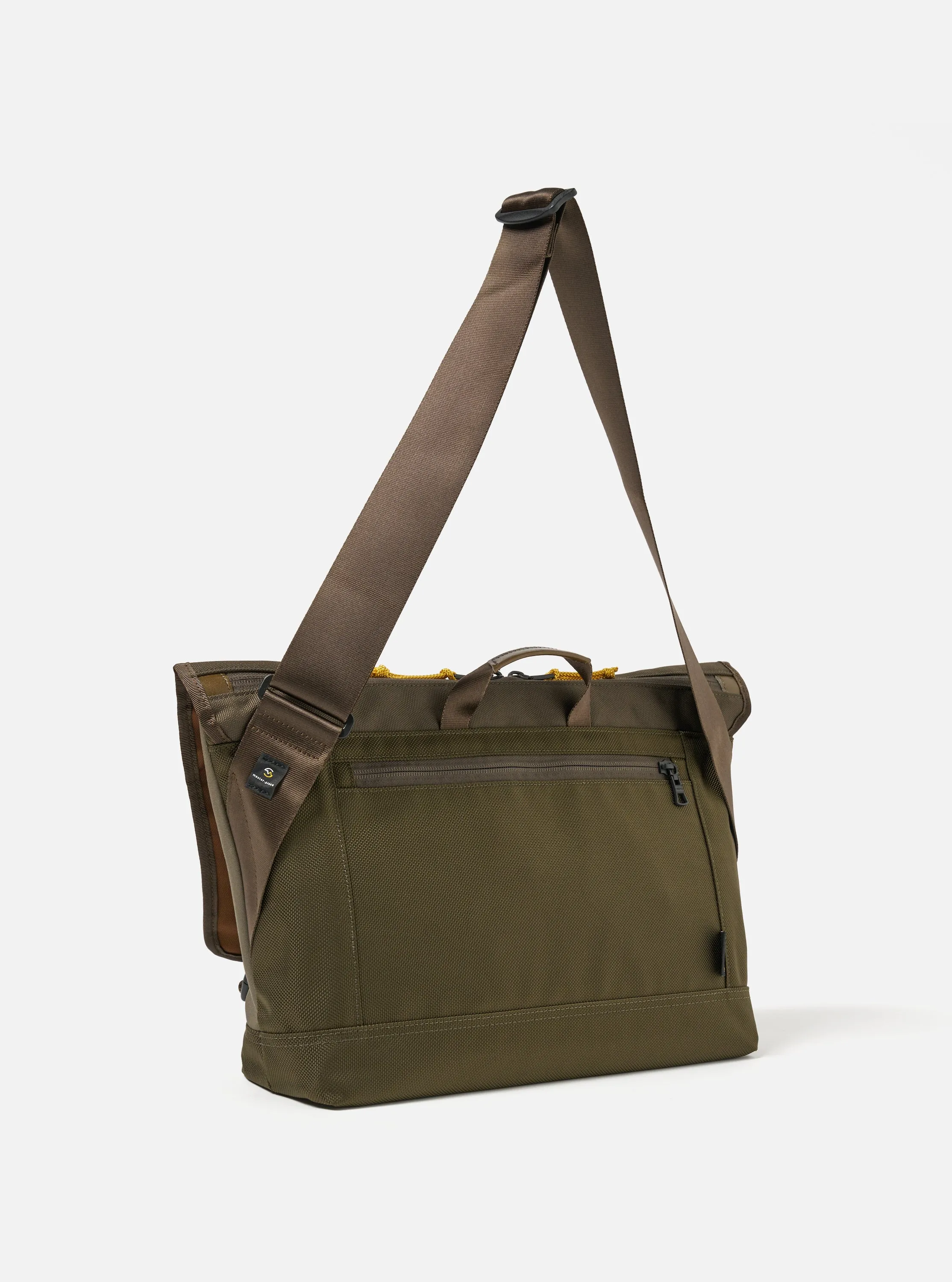 master-piece x Universal Works Courier Bag in Olive Recycled Tech Canvas sold by Universal Works product image thumbnail 2