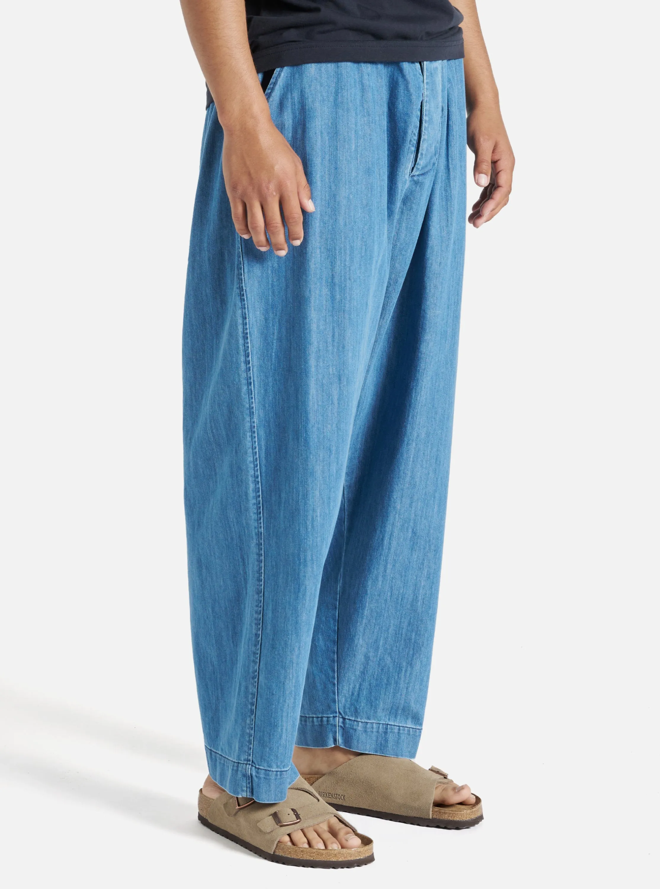 Universal Works Oxford Pant in Indigo 9oz Organic Denim sold by Universal Works