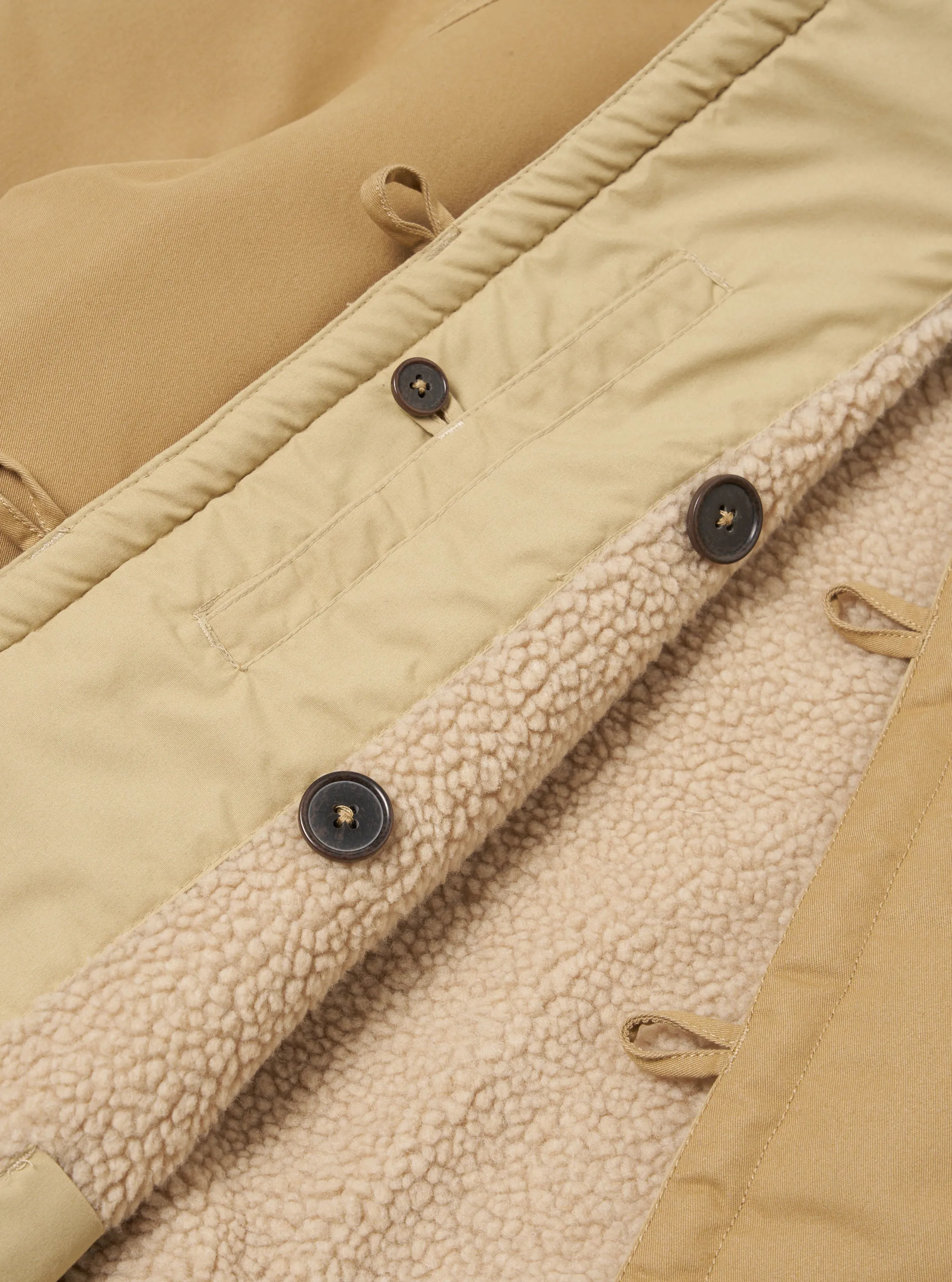 Universal Works Reversible Mackinaw Jacket in Sand Brushed Polytech/Sherpa sold by Universal Works product image thumbnail 5
