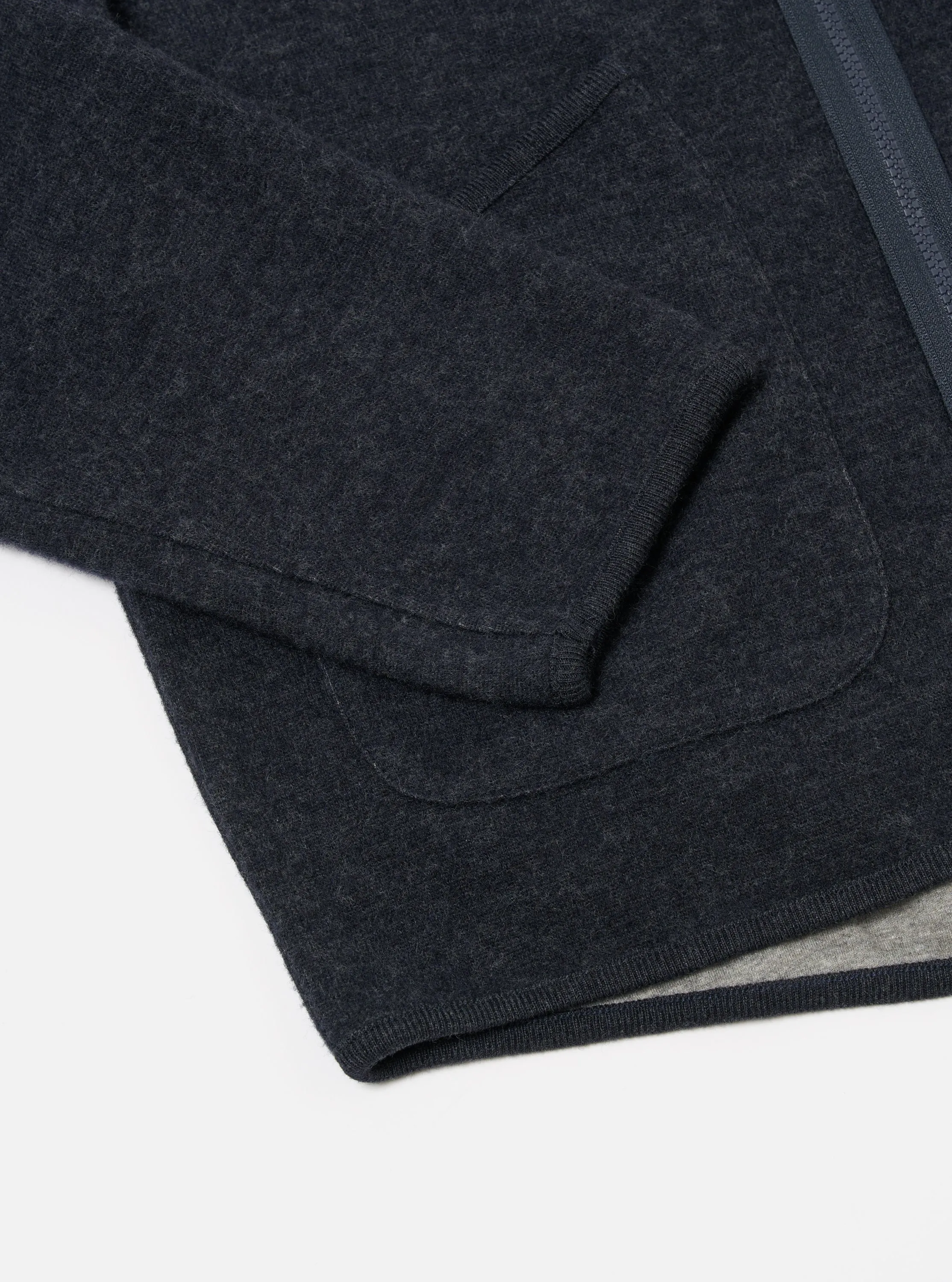 Universal Works Zip Liner Jacket in Navy Soft Wool Cotton Knit sold by Universal Works product image thumbnail 5