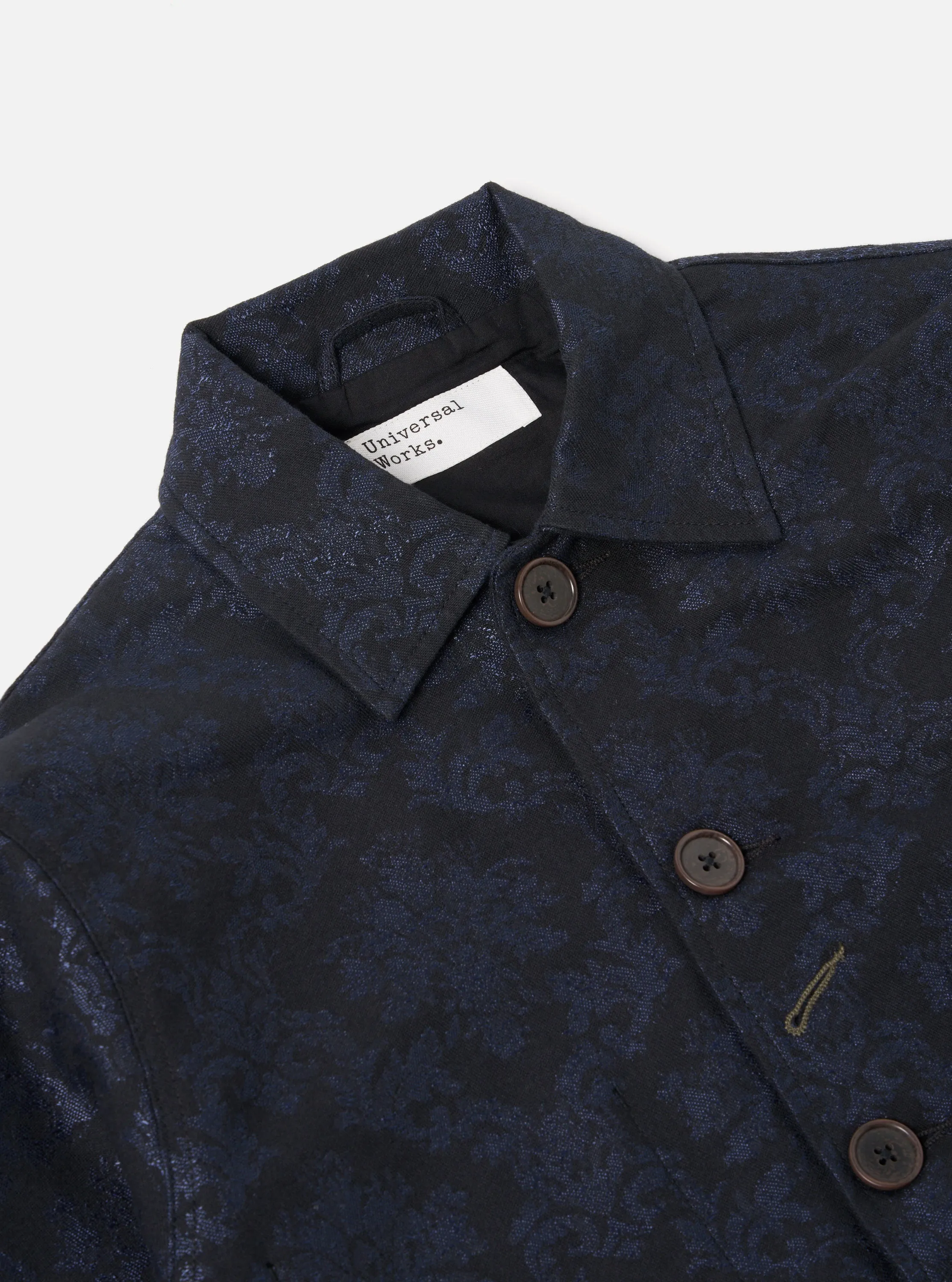 Universal Works Bakers Jacket in Black Starry Night Cotton Mix sold by Universal Works product image thumbnail 4