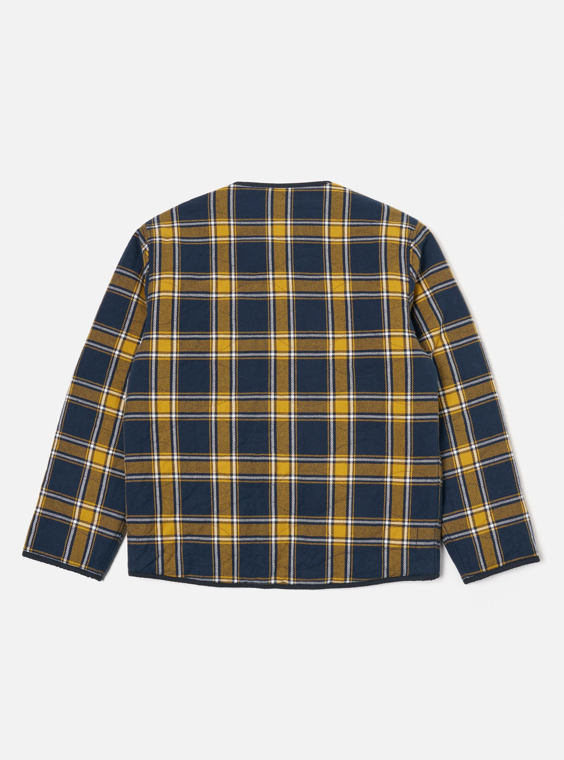 Universal Works Reversible Military Liner Jacket in Yellow/Navy Twill Check Tartan sold by Universal Works product image thumbnail 3