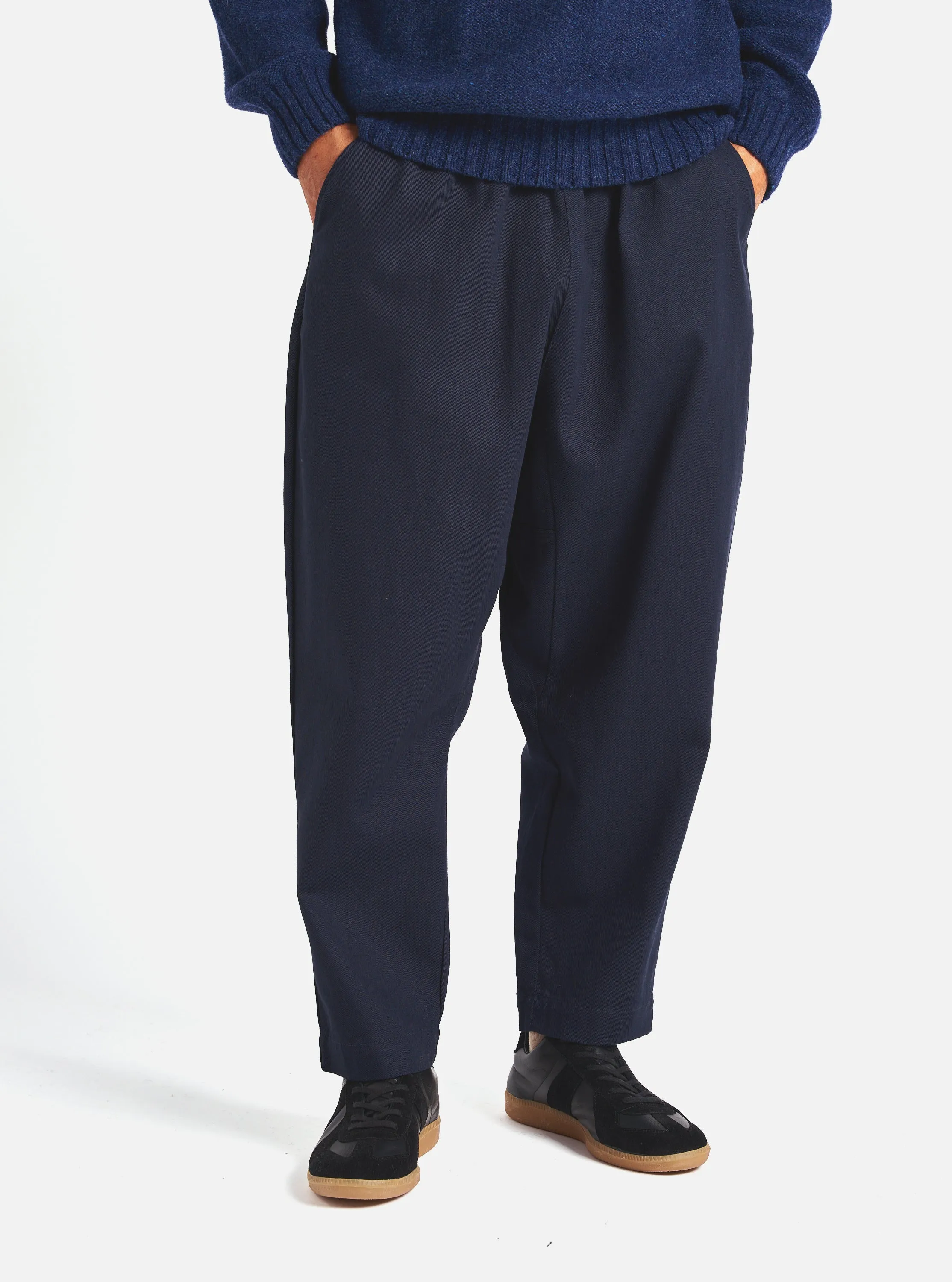 Universal Works Braga Pant in Navy Winter Twill sold by Universal Works