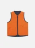 Universal Works Reversible Military Liner Gilet in Navy/Orange Recycled Polytech sold by Universal Works