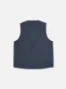 Universal Works Reversible Military Liner Gilet in Navy/Orange Recycled Polytech sold by Universal Works