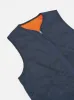 Universal Works Reversible Military Liner Gilet in Navy/Orange Recycled Polytech sold by Universal Works