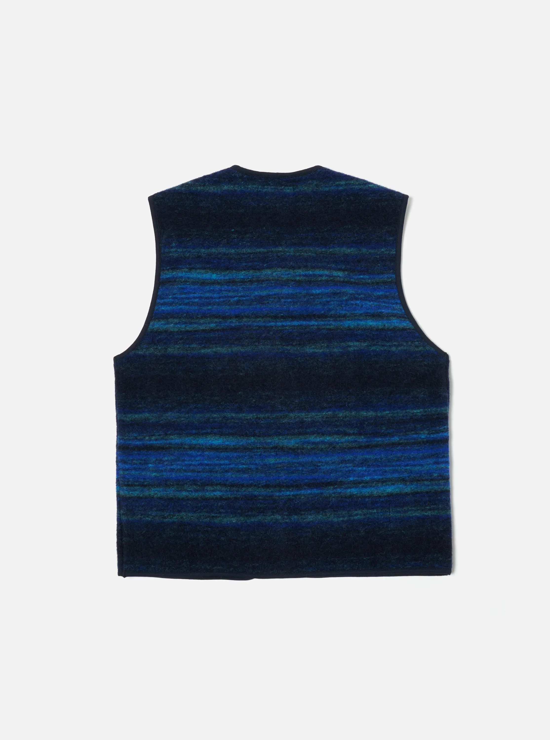 Universal Works Zip Gilet in Blue Mississippi Fleece sold by Universal Works product image thumbnail 2