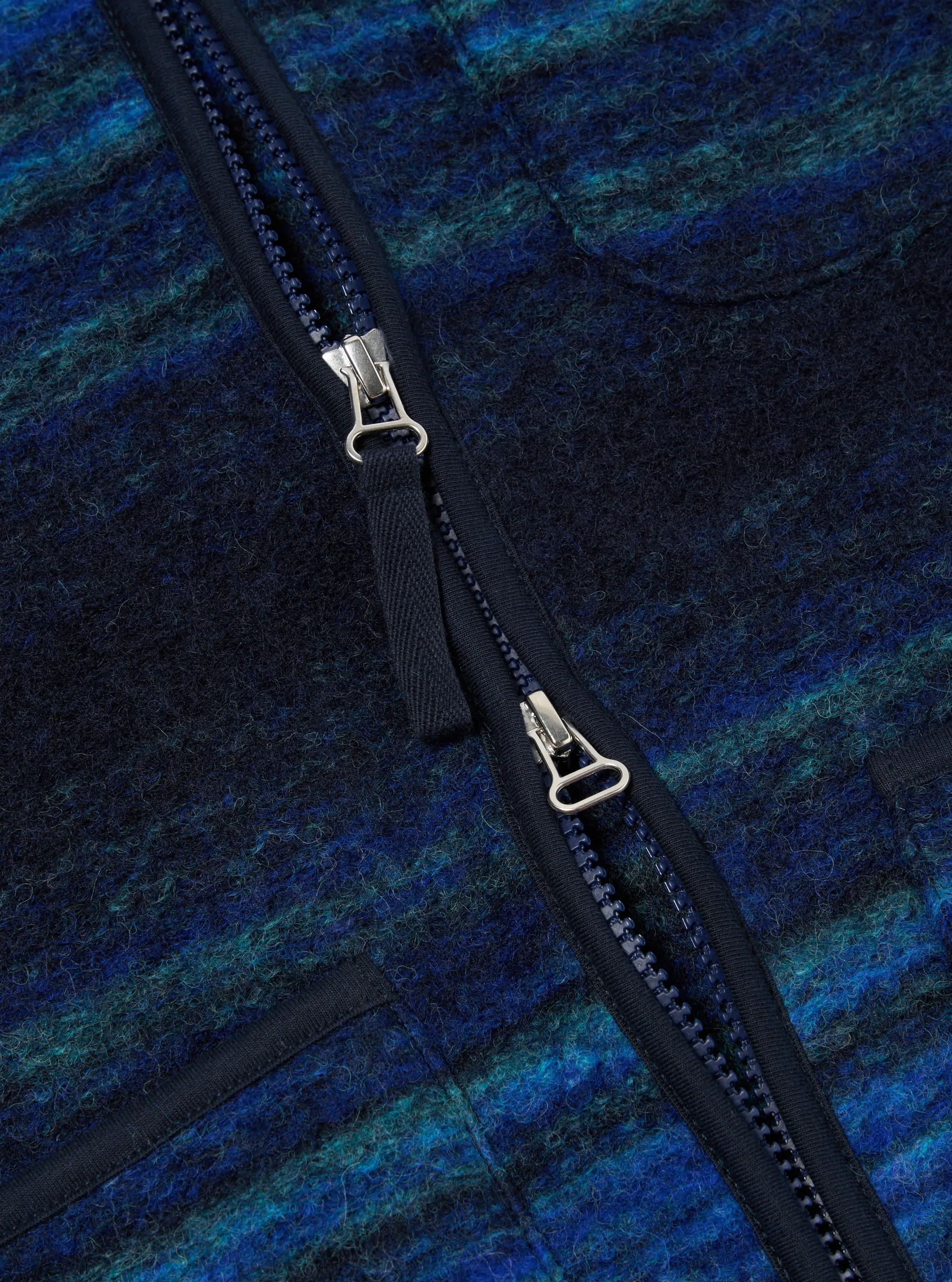 Universal Works Zip Gilet in Blue Mississippi Fleece sold by Universal Works product image thumbnail 4