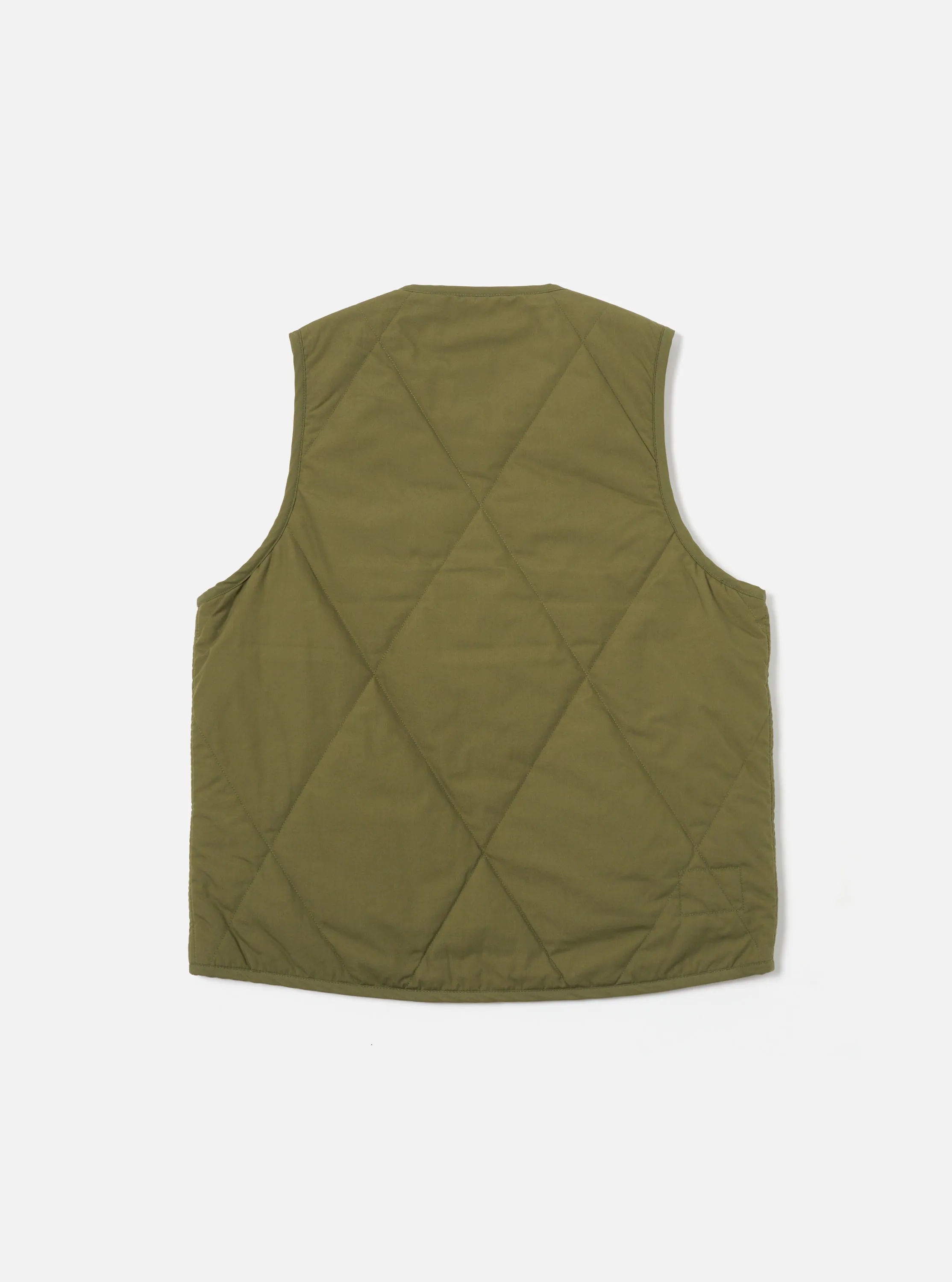 Universal Works Reversible Military Liner Gilet in Olive/Orange Recycled Polytech sold by Universal Works product image thumbnail 2