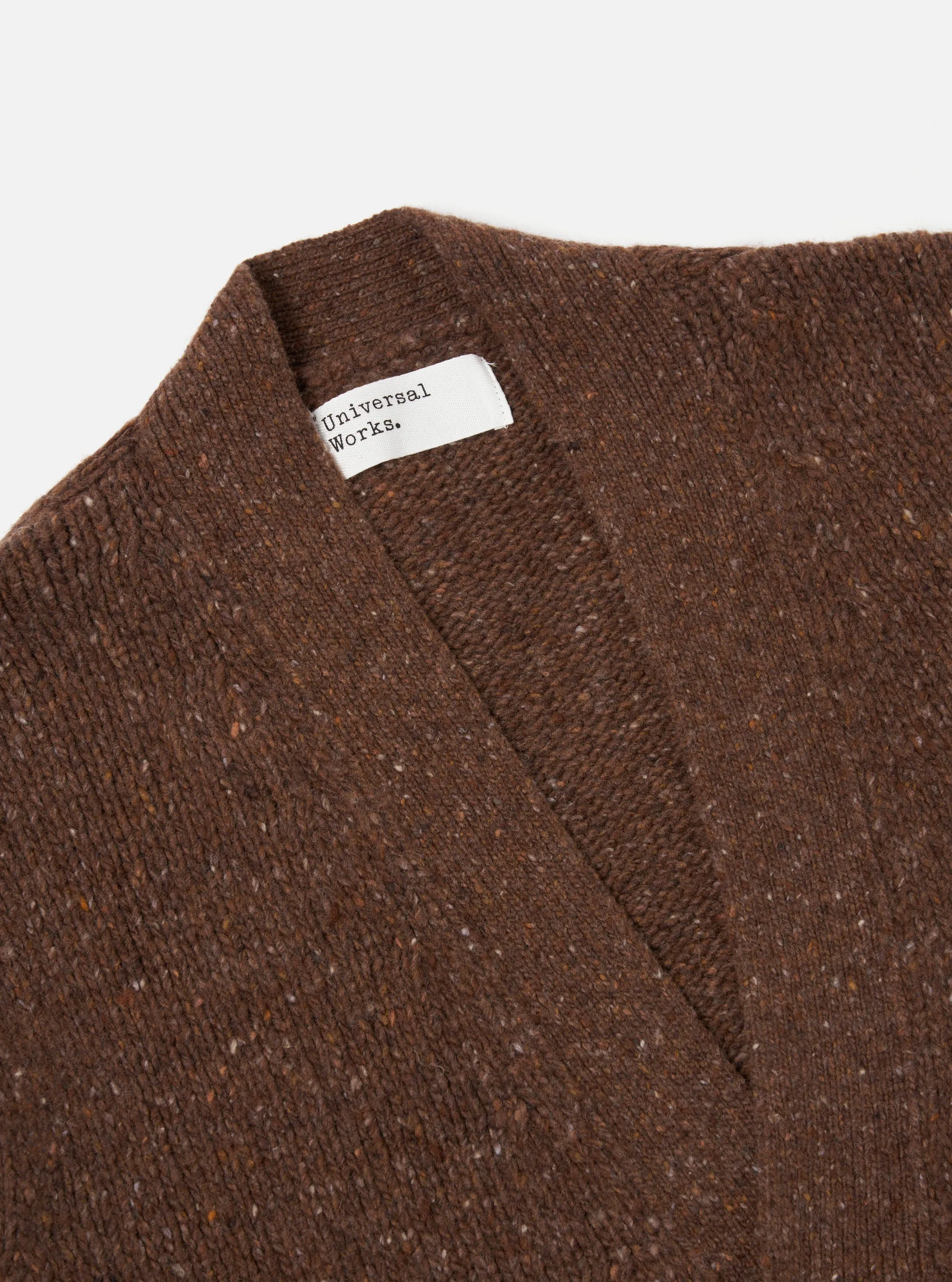 Universal Works Langdale Cardigan in Brown Tweed Knit sold by Universal Works product image thumbnail 4