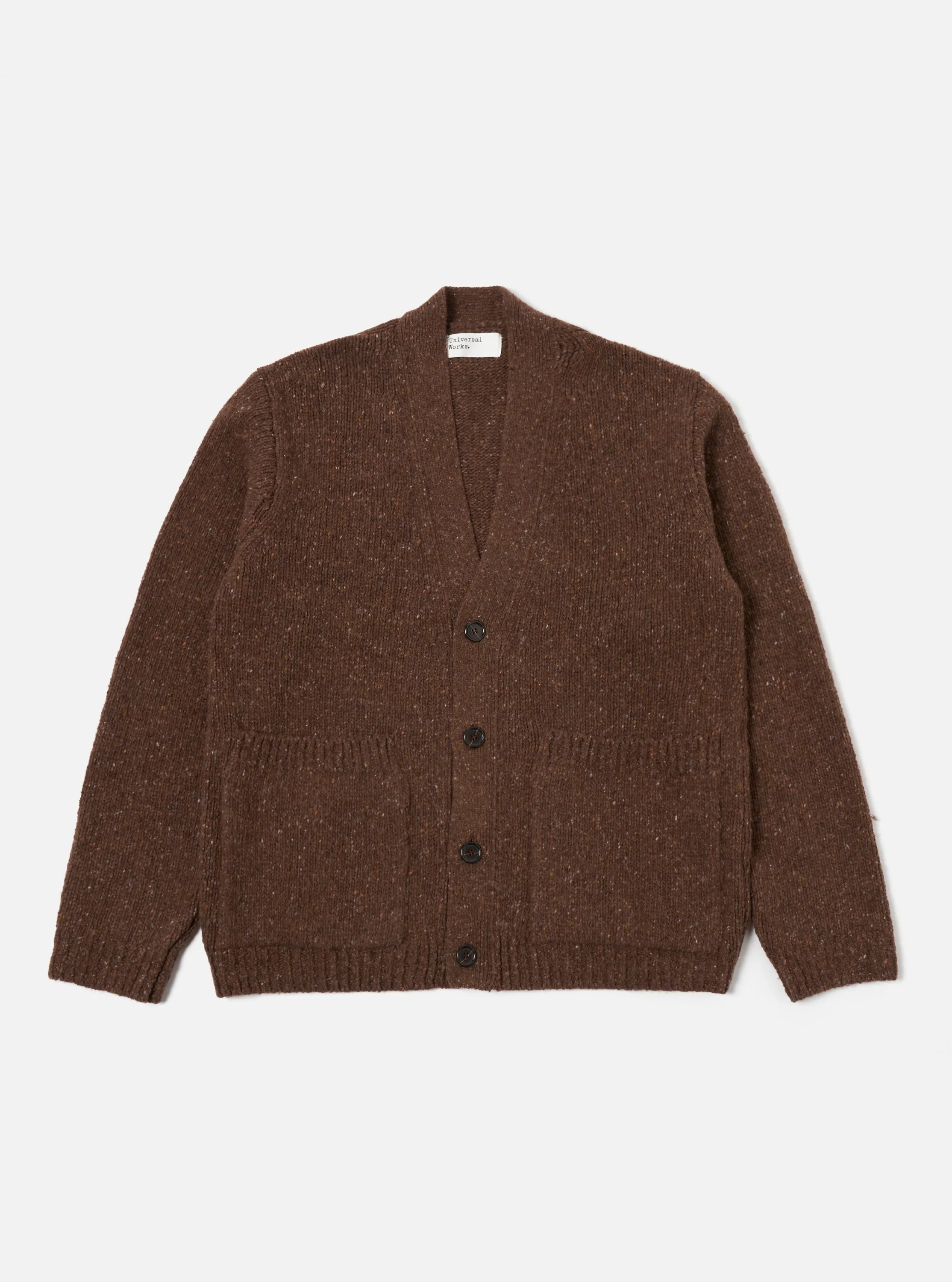 Universal Works Langdale Cardigan in Brown Tweed Knit sold by Universal Works product image thumbnail 2