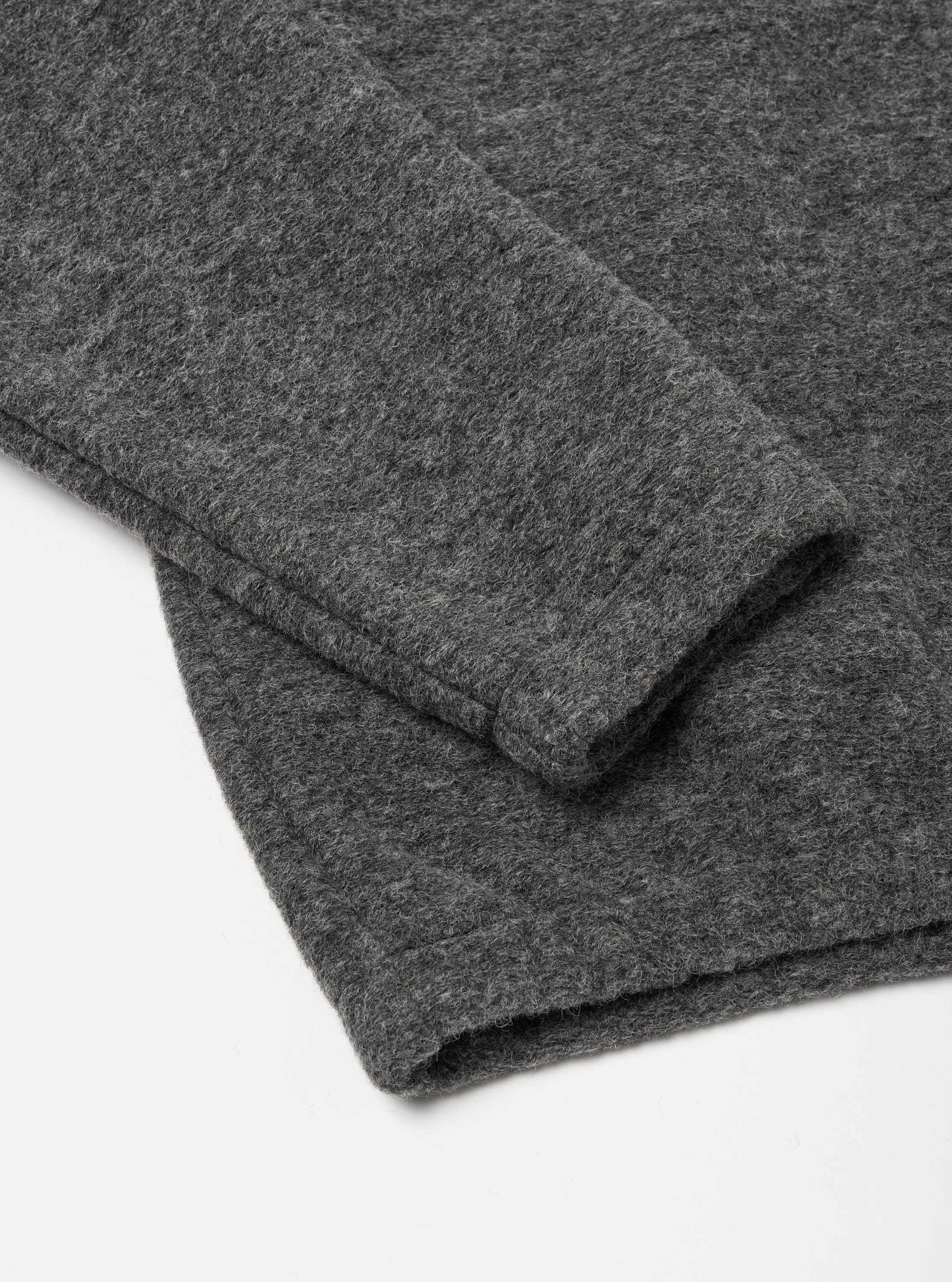 Universal Works Ramsay Quarter Zip in Grey Marl Wool Fleece sold by Universal Works product image thumbnail 4