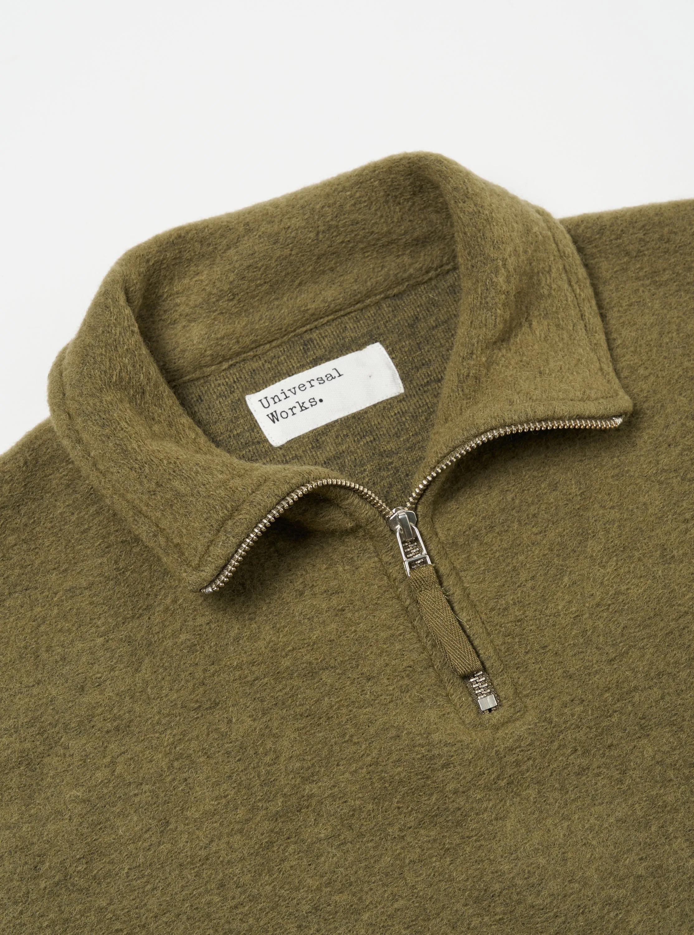 Universal Works Ramsay Quarter Zip in Lovat Wool Fleece sold by Universal Works product image thumbnail 3
