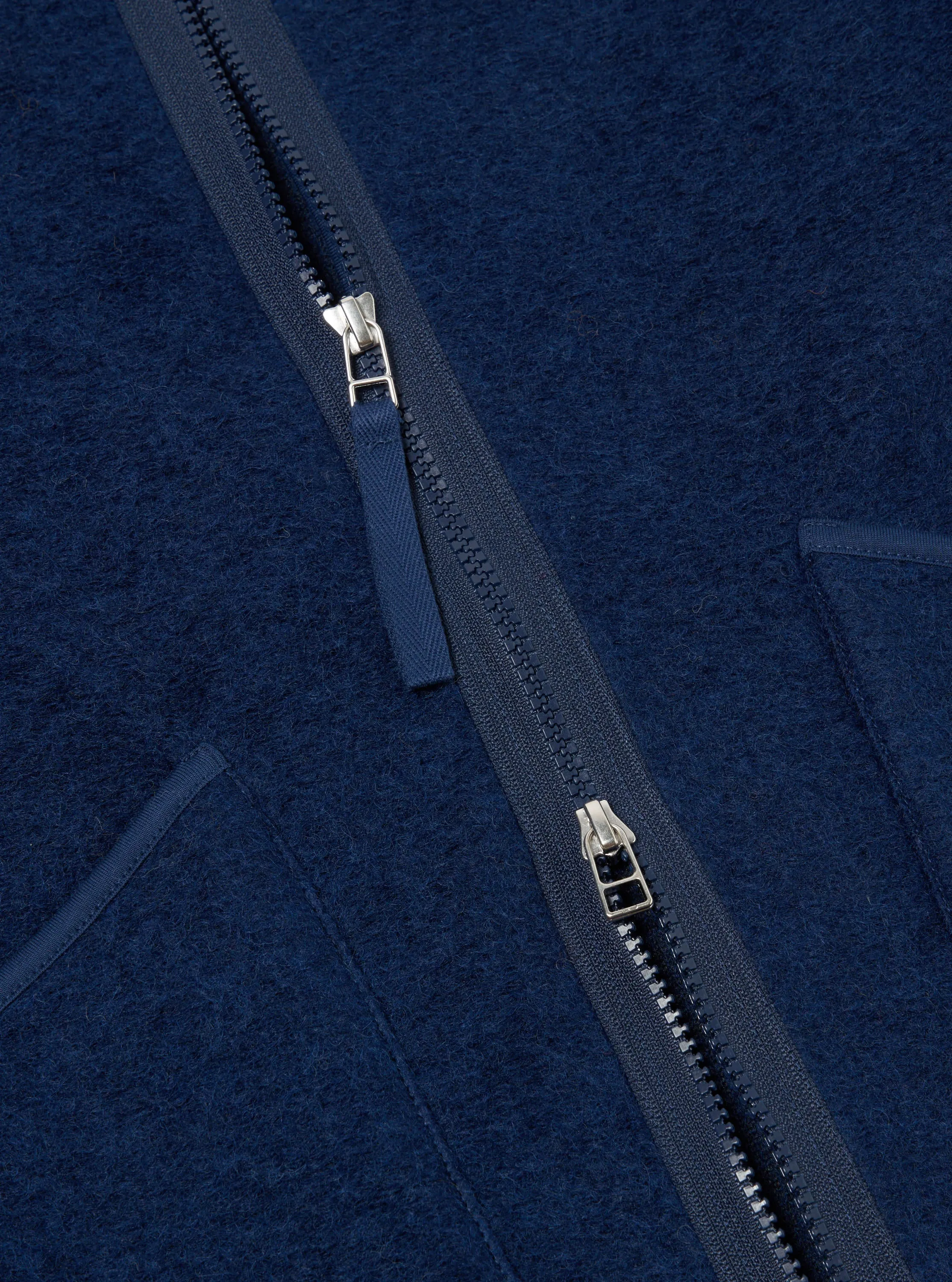 Universal Works Zip Liner Jacket in Indigo Wool Fleece sold by Universal Works product image thumbnail 4