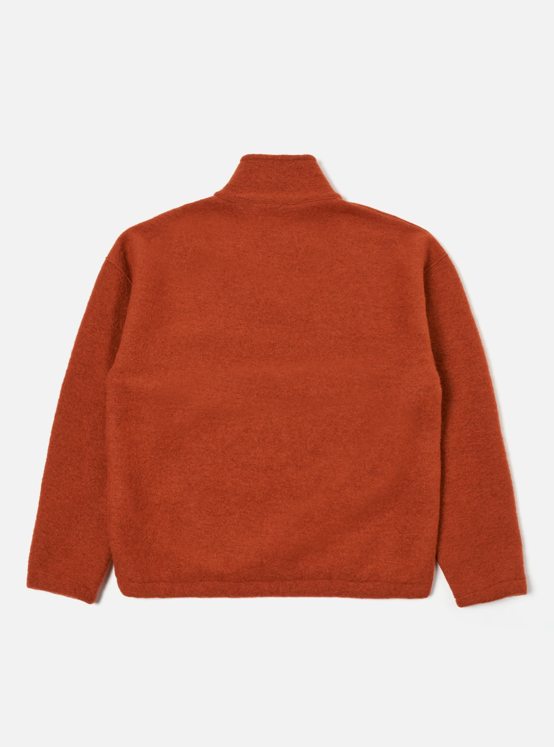 Universal Works Ramsay Quarter Zip in Orange Wool Fleece sold by Universal Works product image thumbnail 2