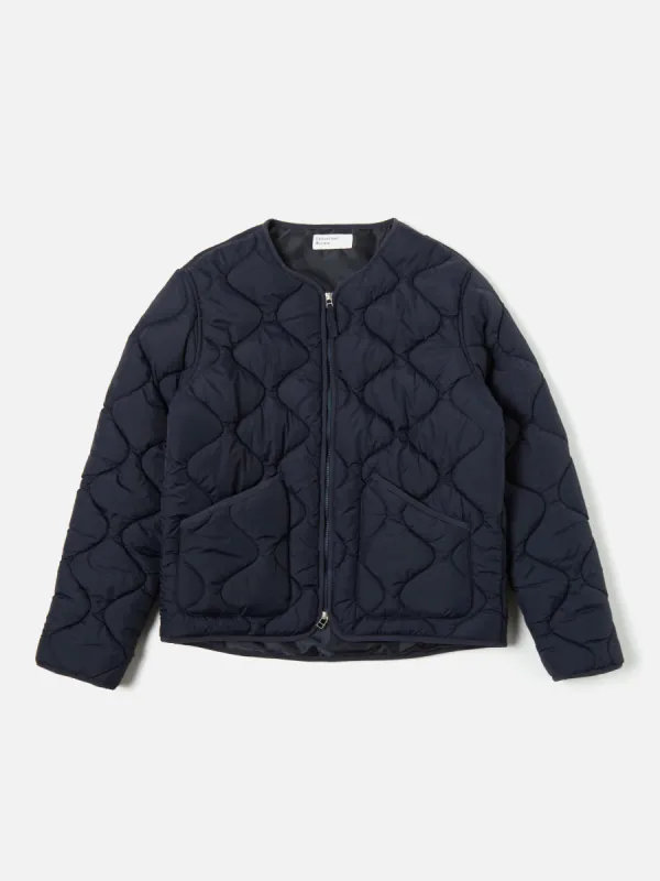 Universal Works Liner Jacket in Navy Diamond Quilt sold by Universal Works