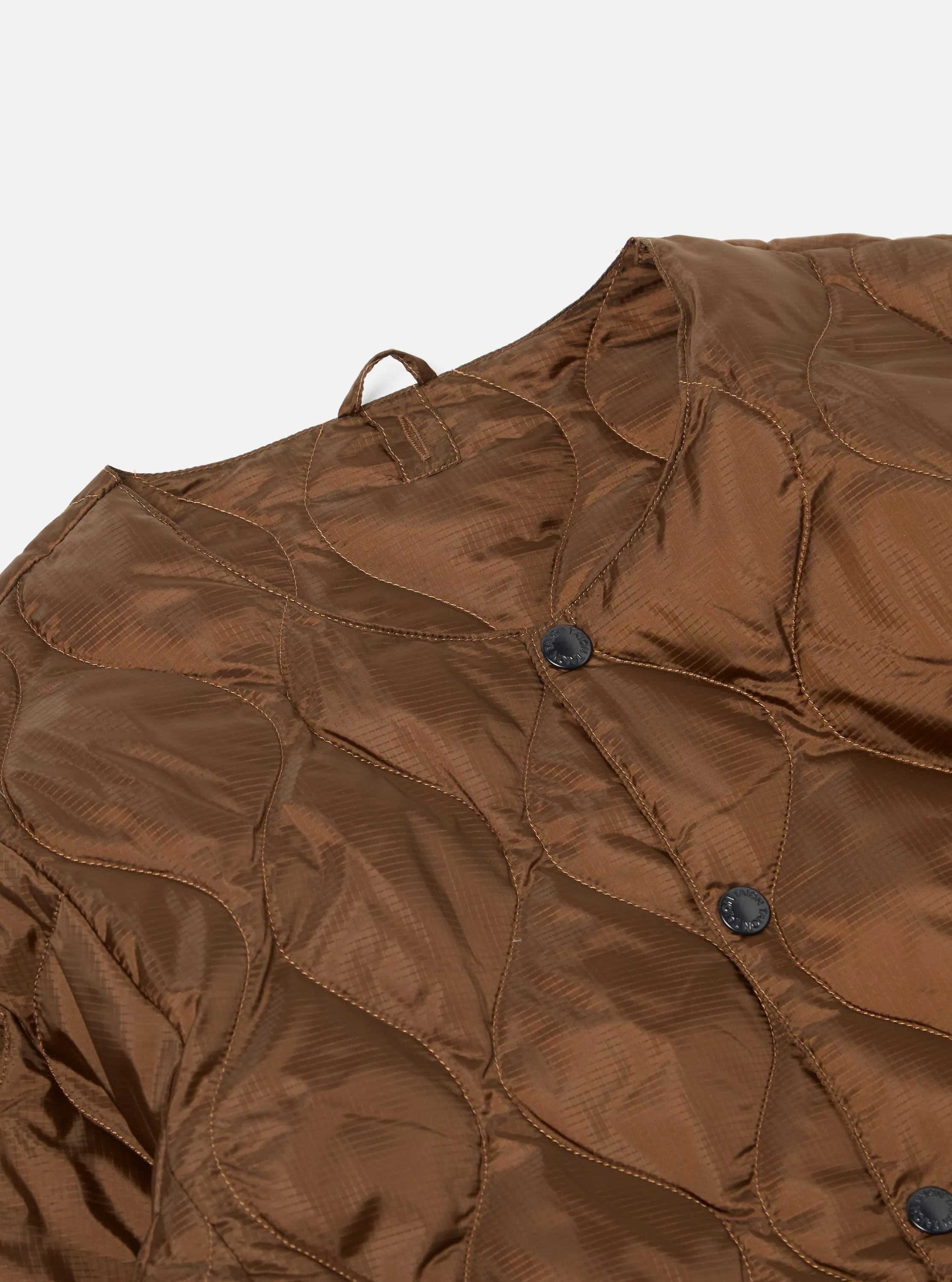 Taion by F/CE. Packable Inner Down Jacket in Brown Nylon Ripstop/Duck Down sold by Universal Works product image thumbnail 3