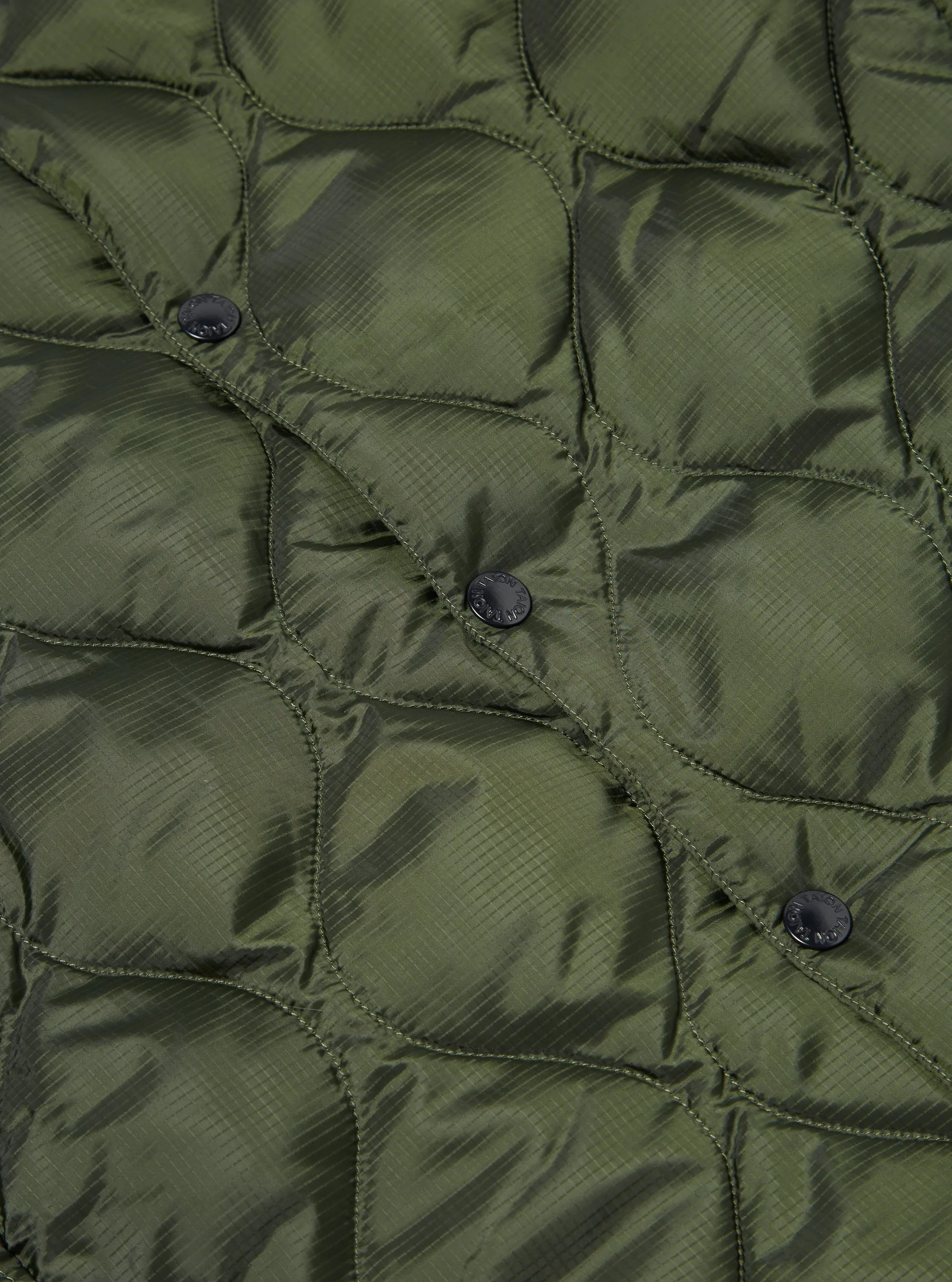 Taion by F/CE. Packable Inner Down Jacket in Olive Nylon Ripstop/Duck Down sold by Universal Works product image thumbnail 5
