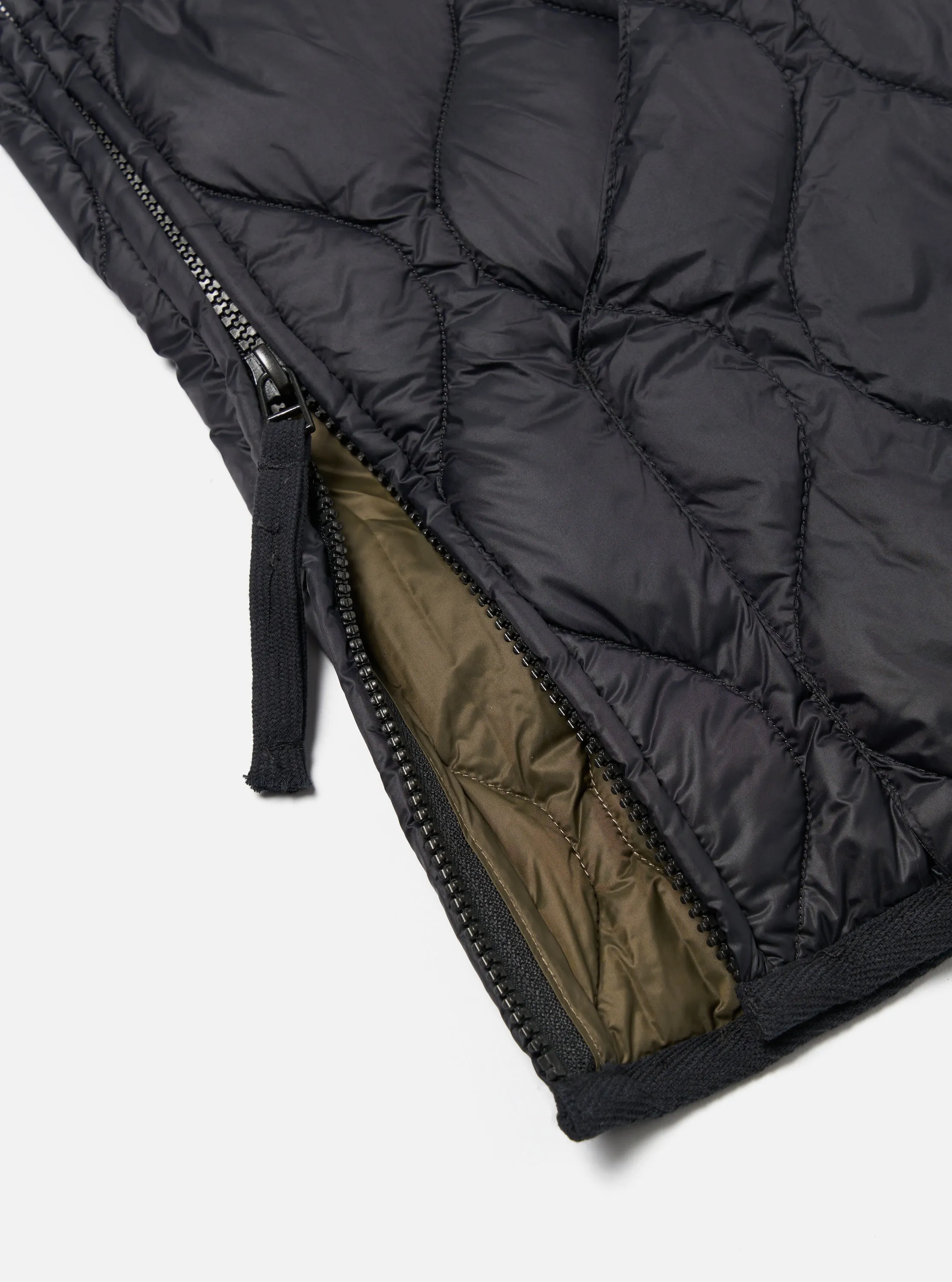 Taion V-Neck Down Vest in Black Soft-Shell Nylon sold by Universal Works product image thumbnail 5