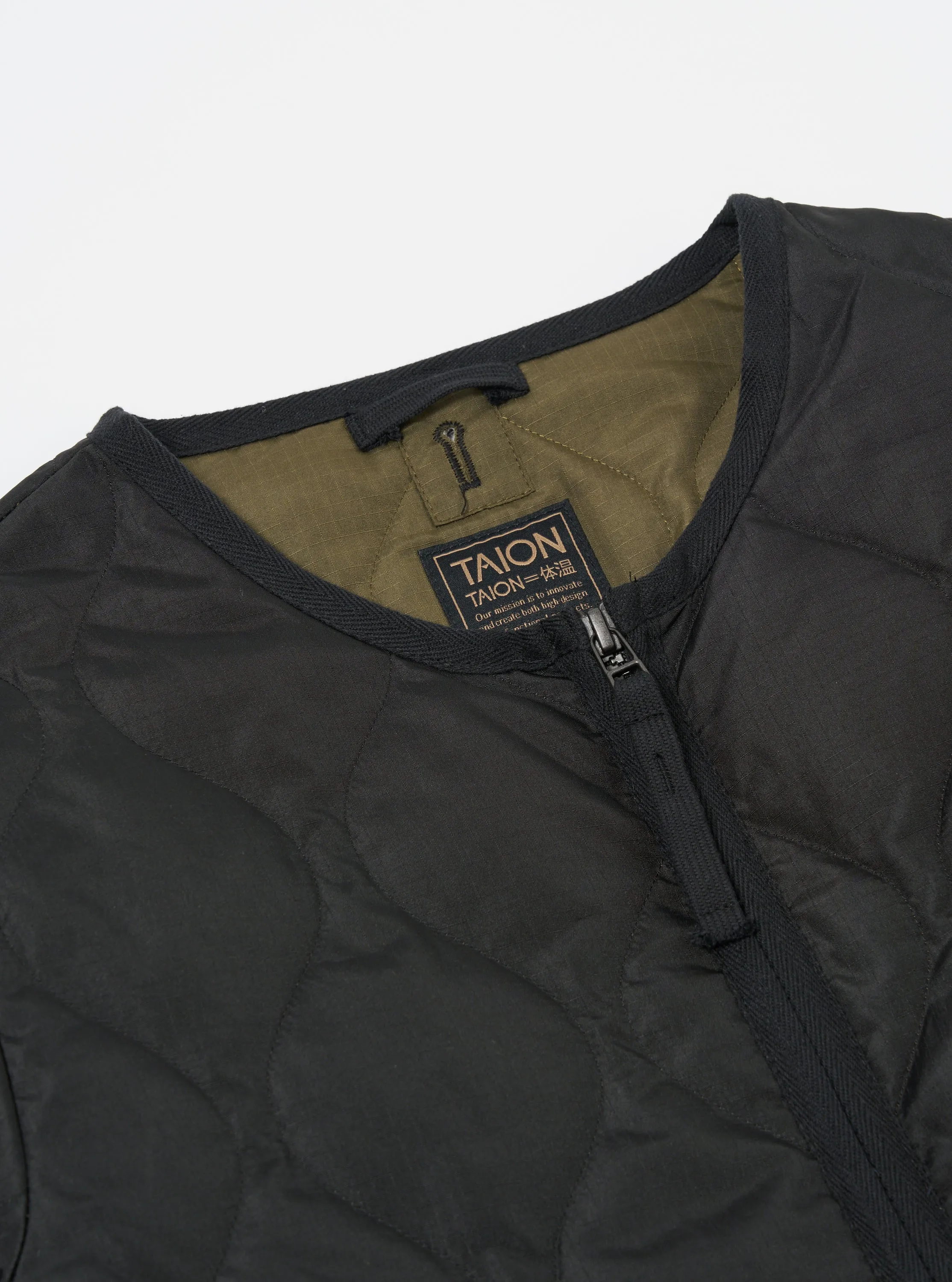 Taion Crew Neck Down Jacket in Black Ripstop sold by Universal Works product image thumbnail 3
