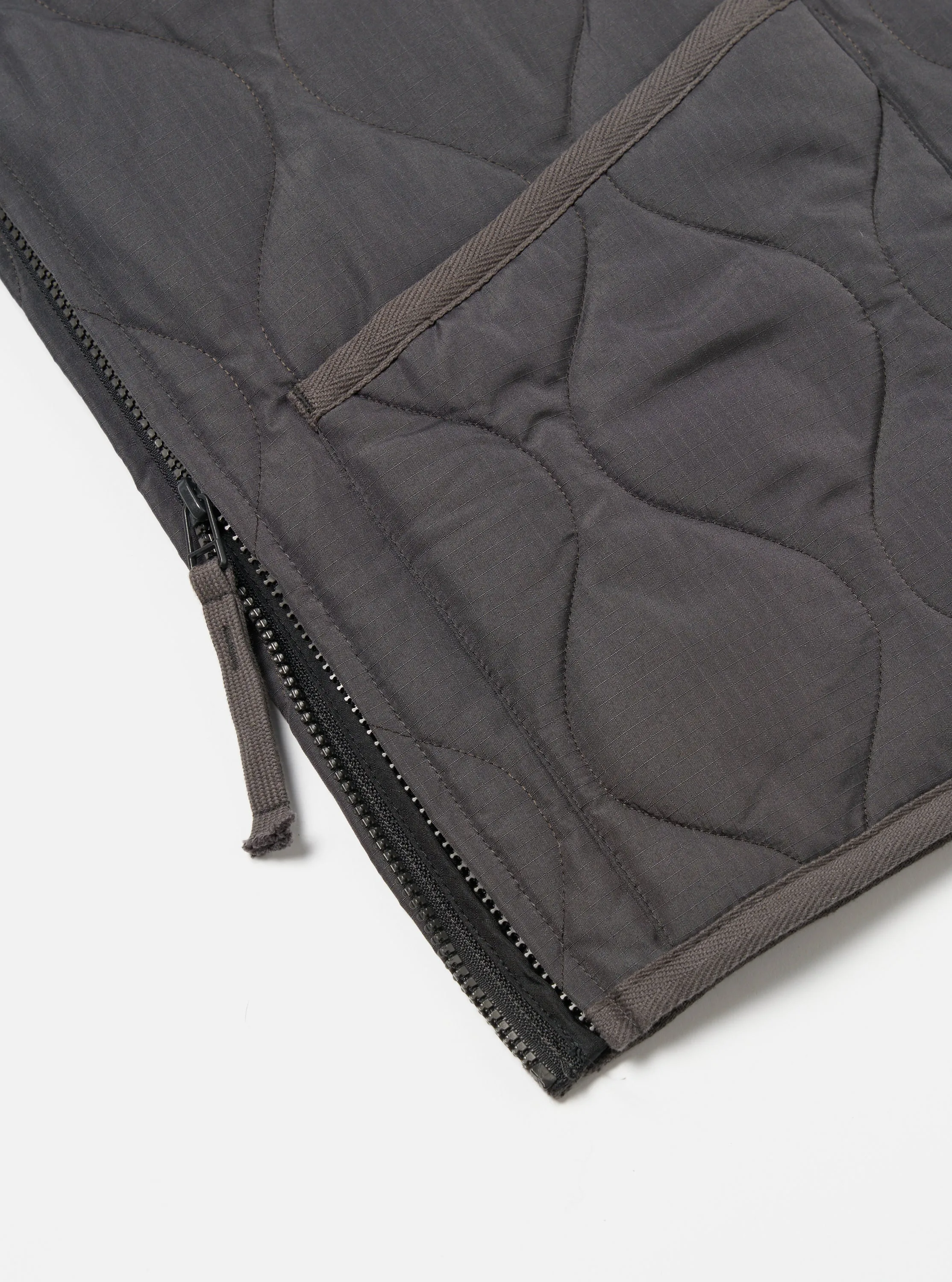 Taion Military V-Neck Down Vest in Charcoal Ripstop sold by Universal Works product image thumbnail 5
