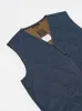 Taion Military V-Neck Down Vest in Dark Navy Ripstop sold by Universal Works