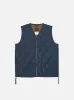 Taion Military V-Neck Down Vest in Dark Navy Ripstop sold by Universal Works