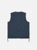 Taion Military V-Neck Down Vest in Dark Navy Ripstop sold by Universal Works