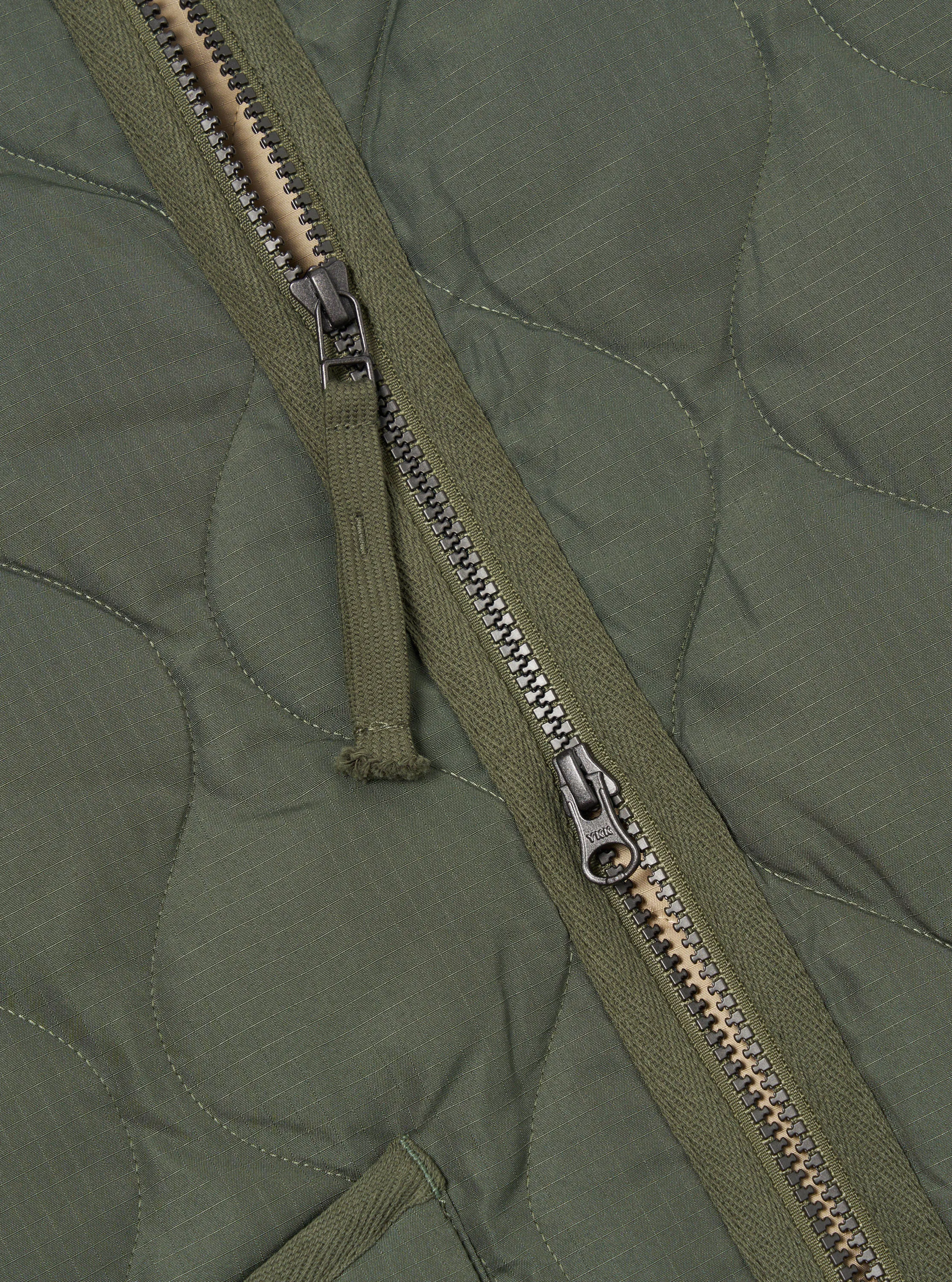 Taion Military V-Neck Down Vest in Olive Ripstop sold by Universal Works product image thumbnail 4