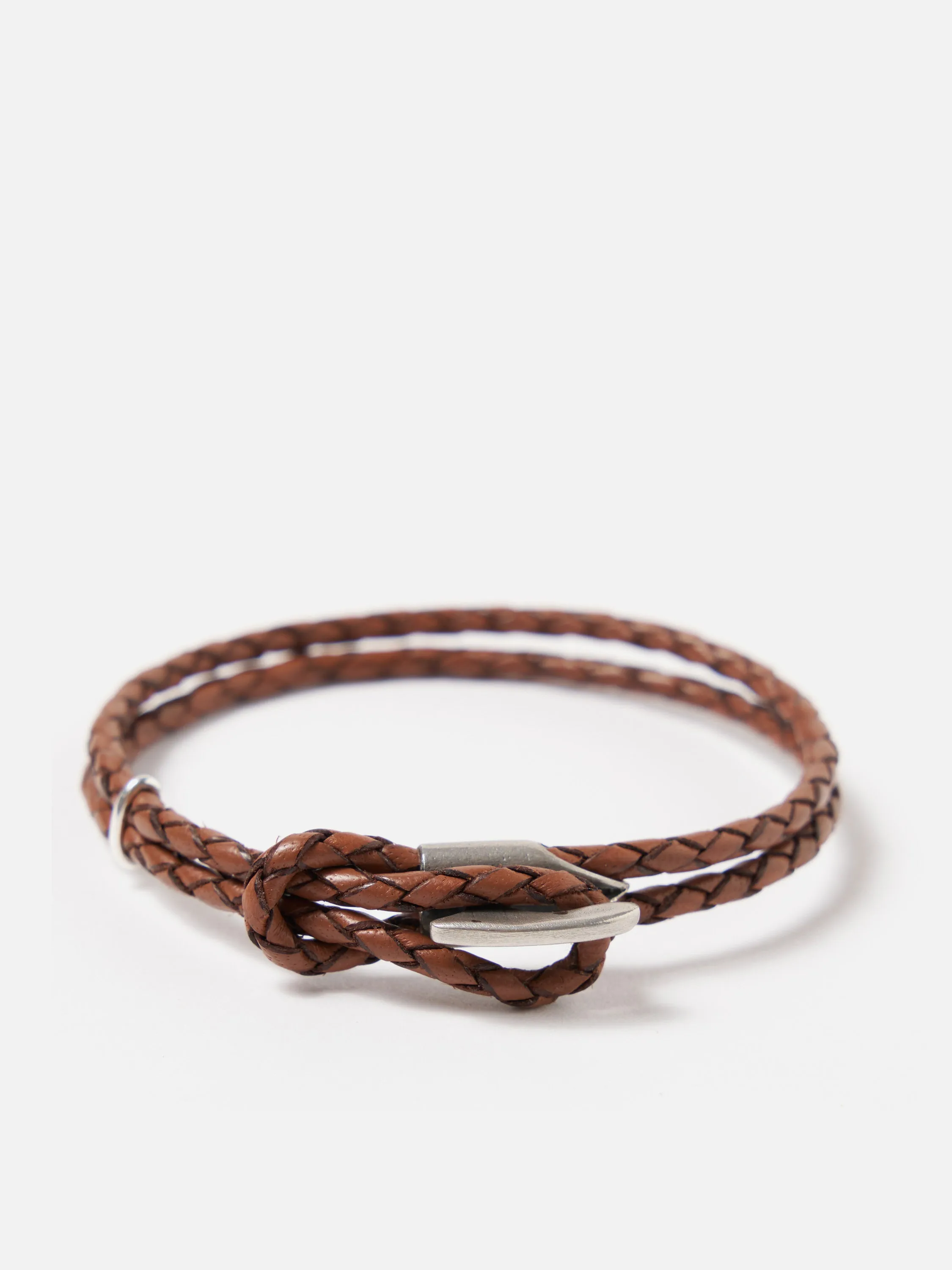 Anchor & Crew Padstow Bracelet in Light Brown .925 Silver/Braided Leather sold by Universal Works product image thumbnail 2