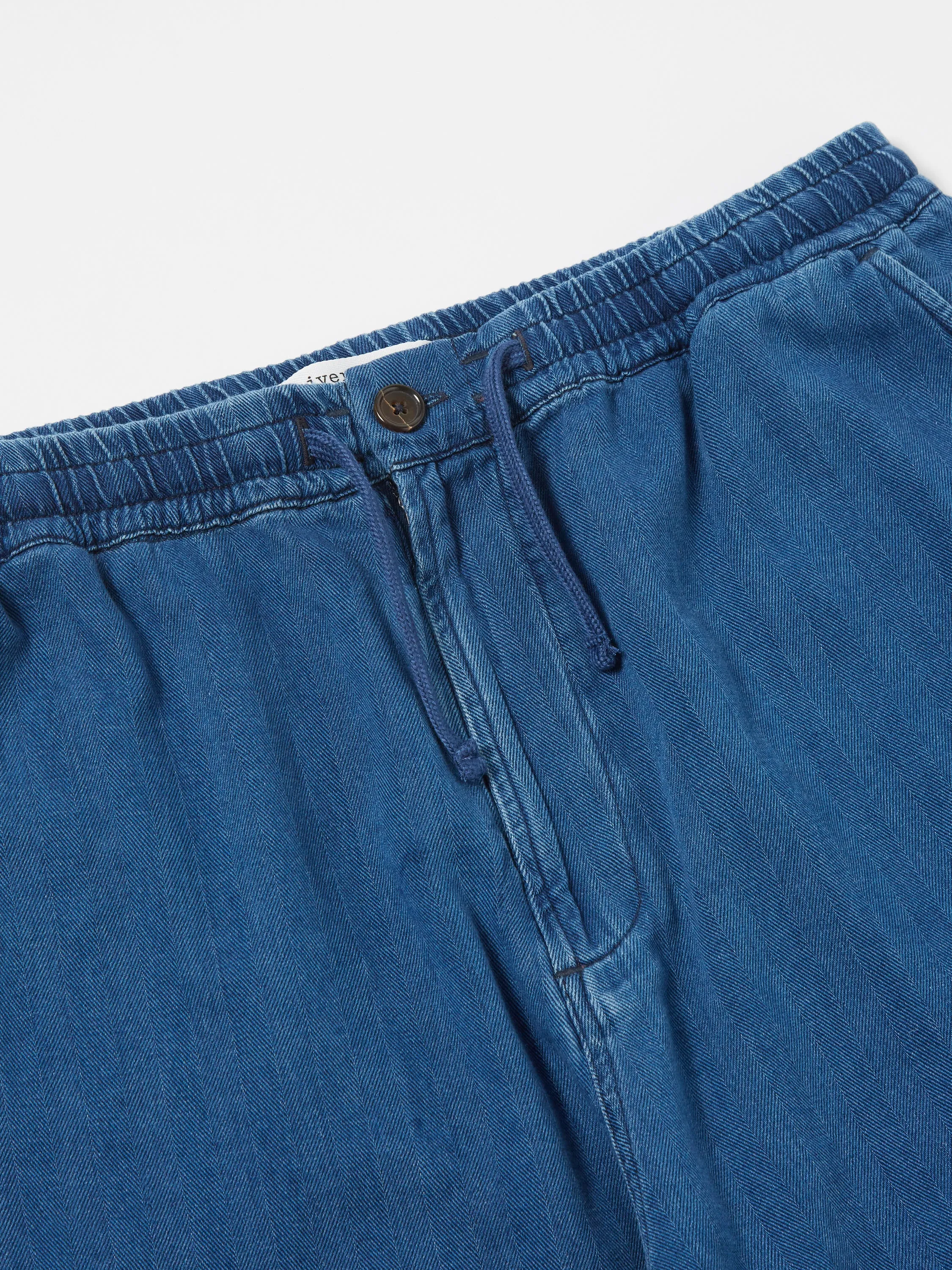 Universal Works Hi Water Trouser in Washed Indigo Herringbone Denim sold by Universal Works product image thumbnail 3