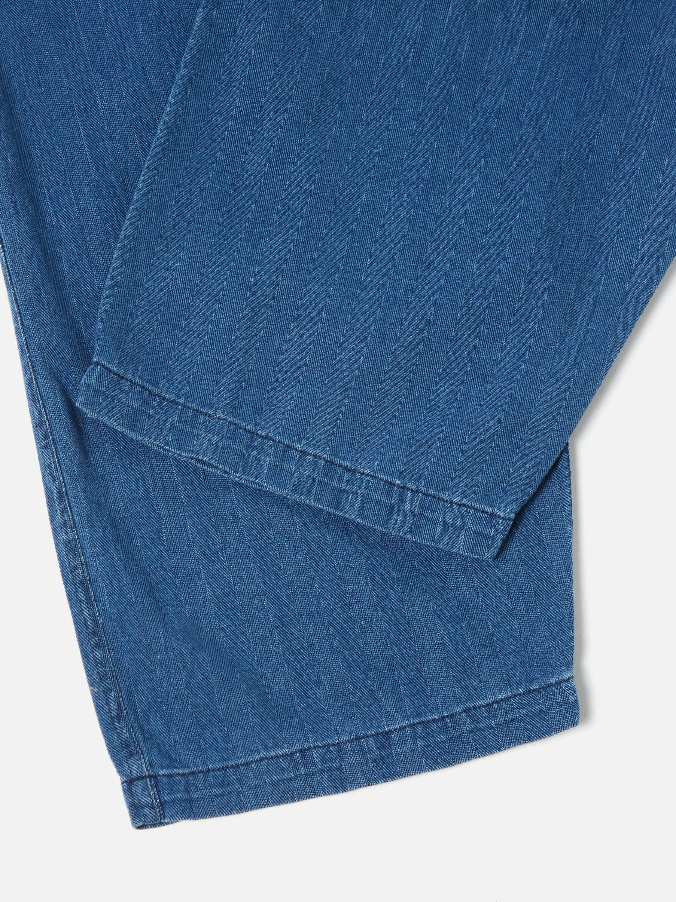 Universal Works Hi Water Trouser in Washed Indigo Herringbone Denim sold by Universal Works product image thumbnail 5