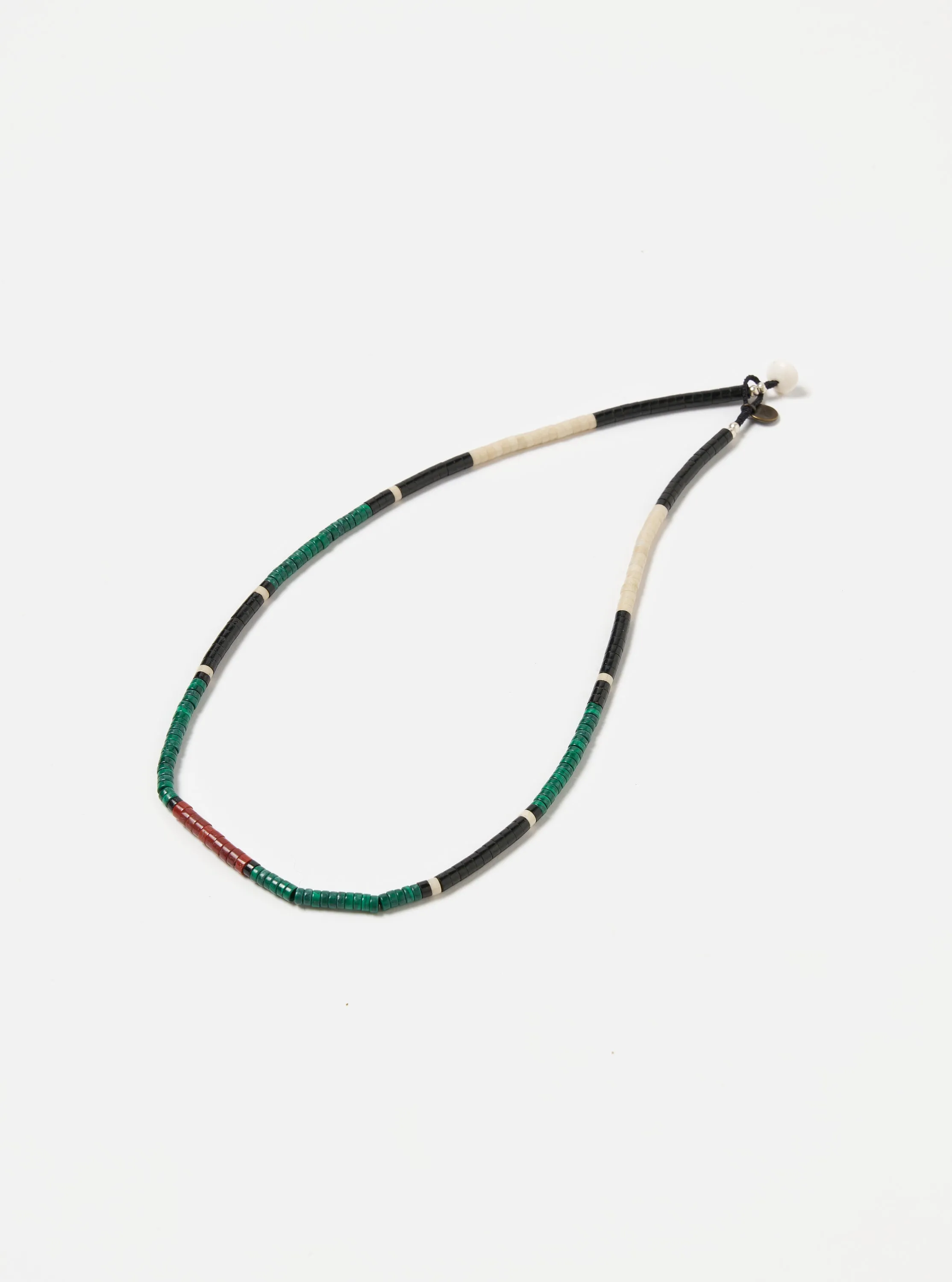 Mikia Necklace Heishi Beads in Malachite/Jet sold by Universal Works product image thumbnail 3