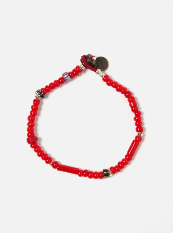 Mikia Bracelet in Red White Hearts sold by Universal Works