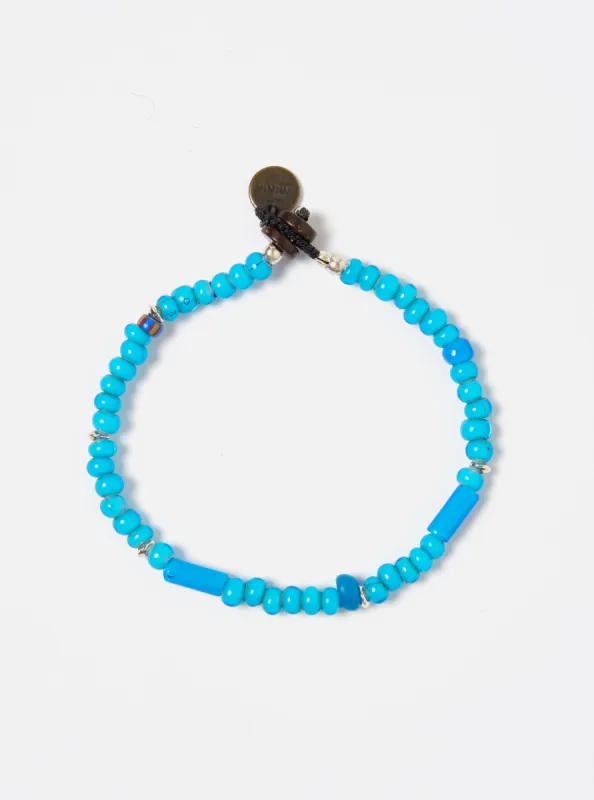 Mikia Bracelet in Blue White Hearts sold by Universal Works