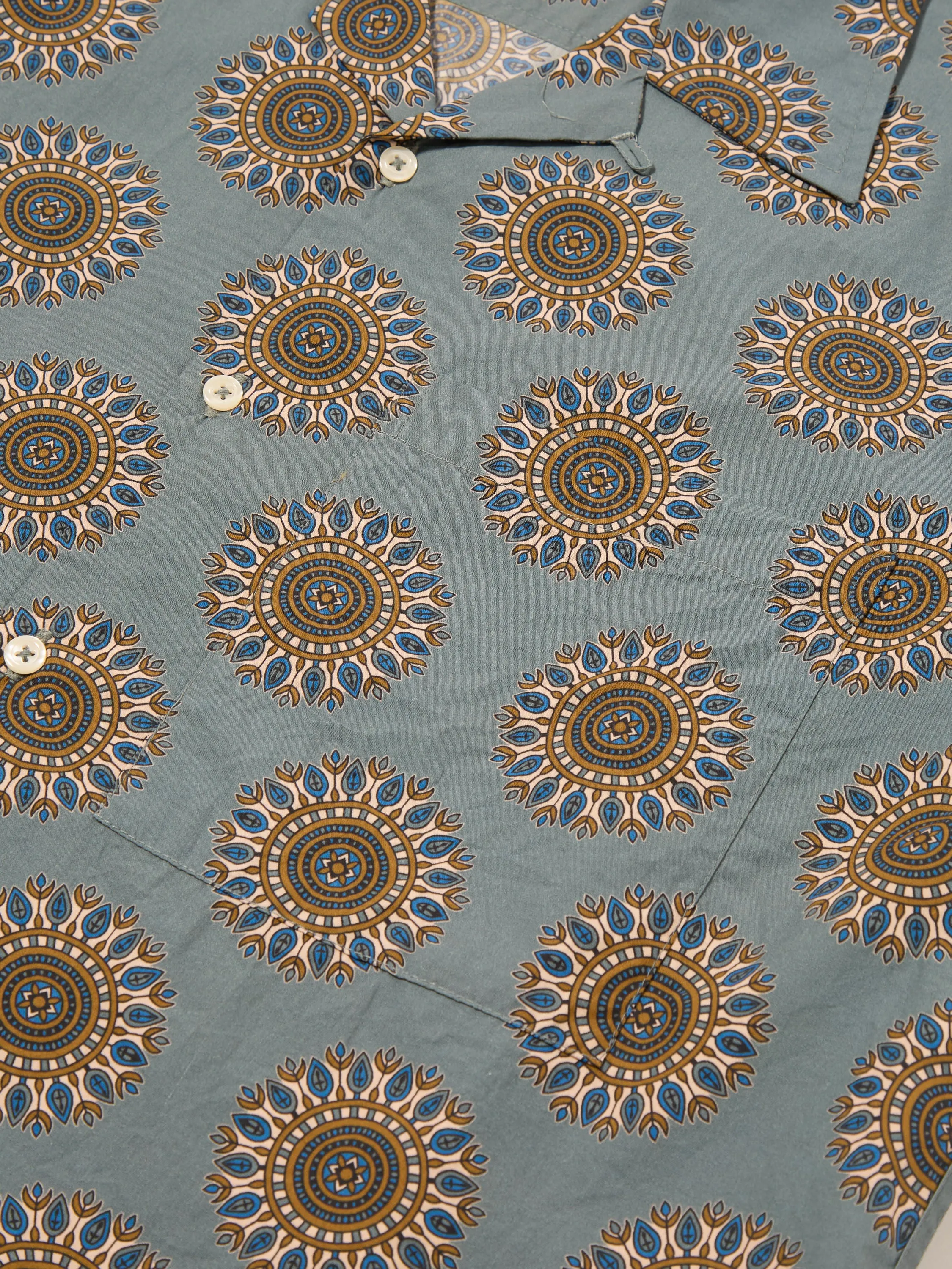 Universal Works Camp Shirt in Smoke Blue Regal Print sold by Universal Works product image thumbnail 4