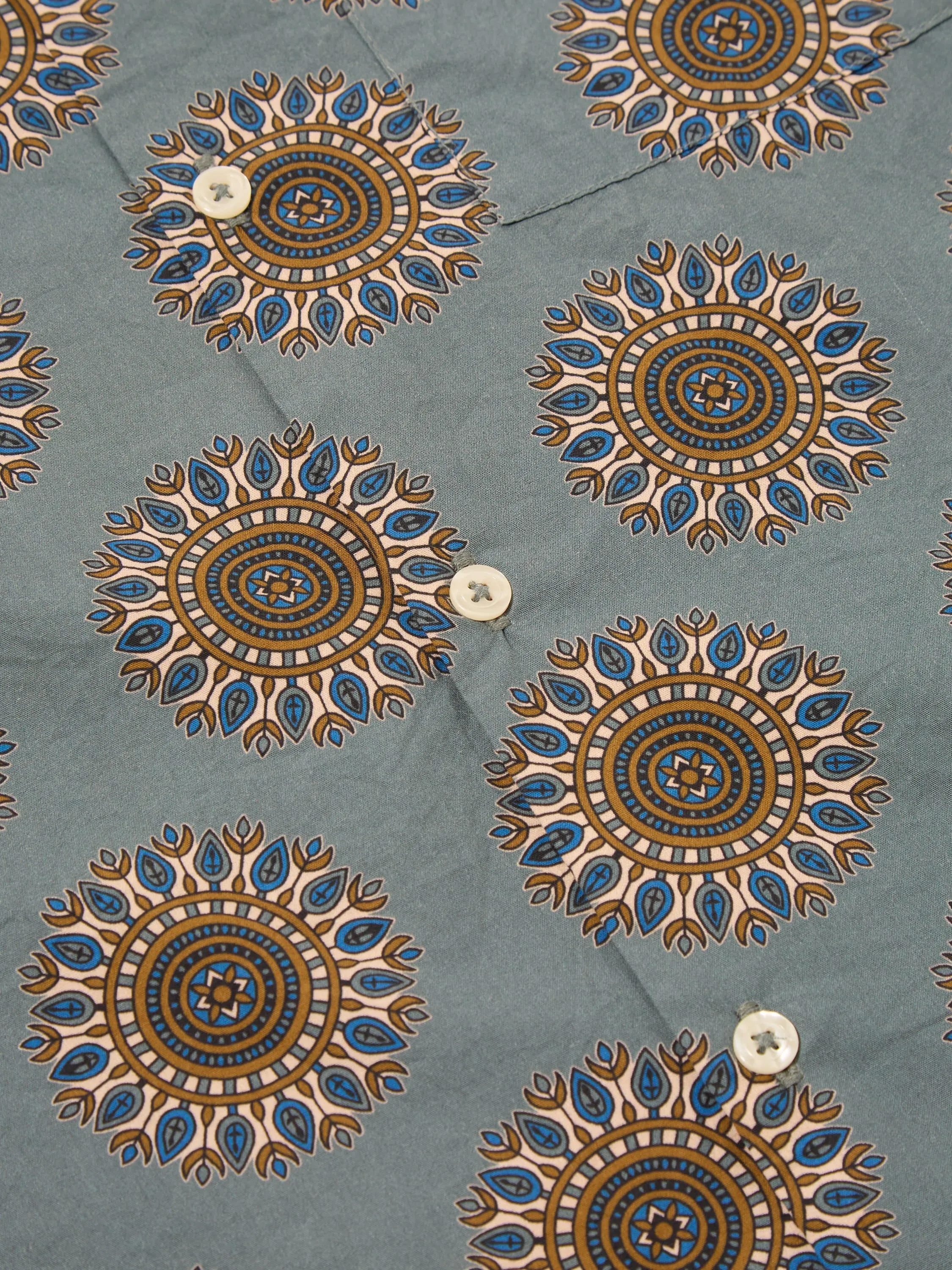 Universal Works Camp Shirt in Smoke Blue Regal Print sold by Universal Works product image thumbnail 5