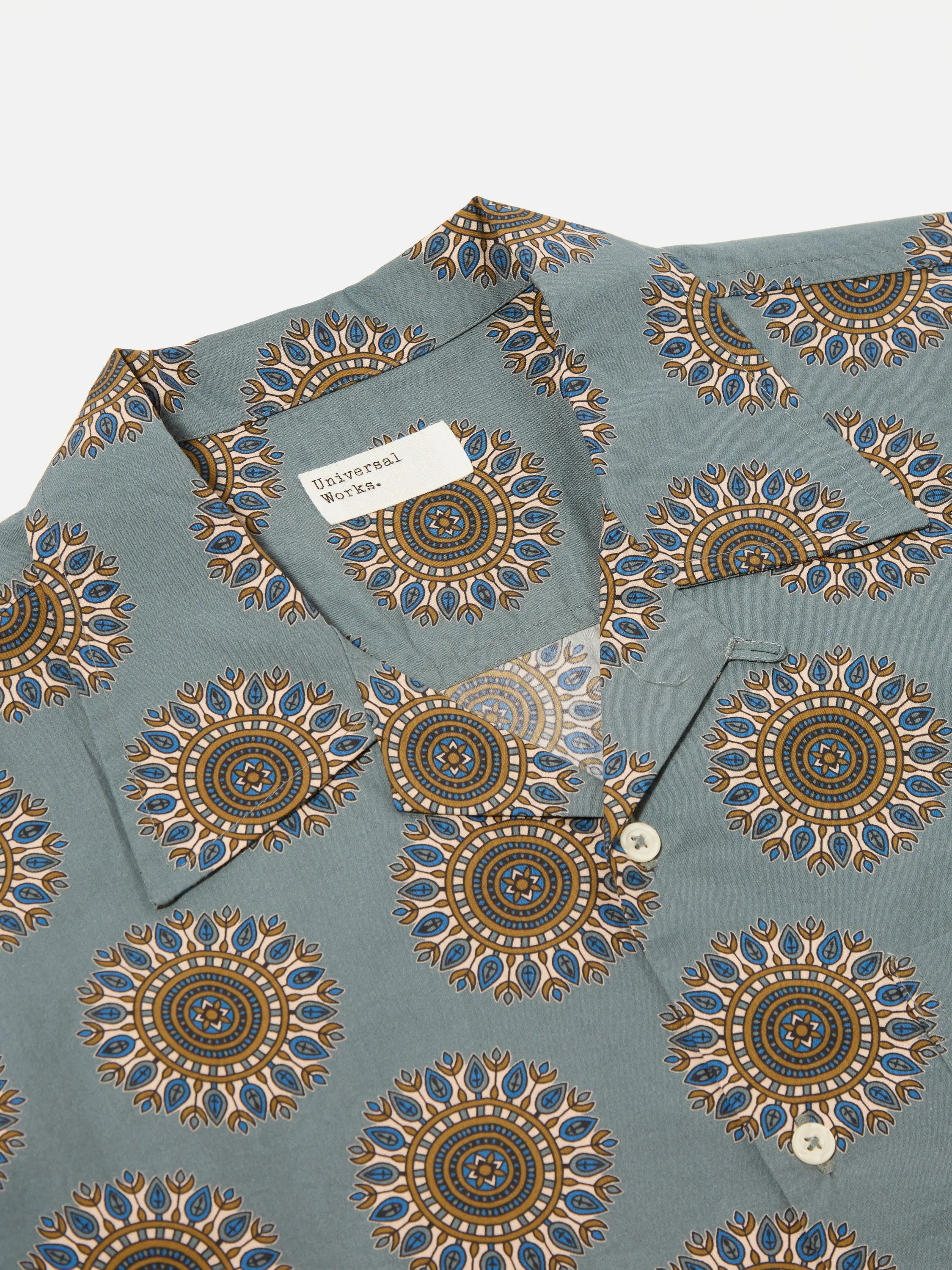 Universal Works Camp Shirt in Smoke Blue Regal Print sold by Universal Works product image thumbnail 3