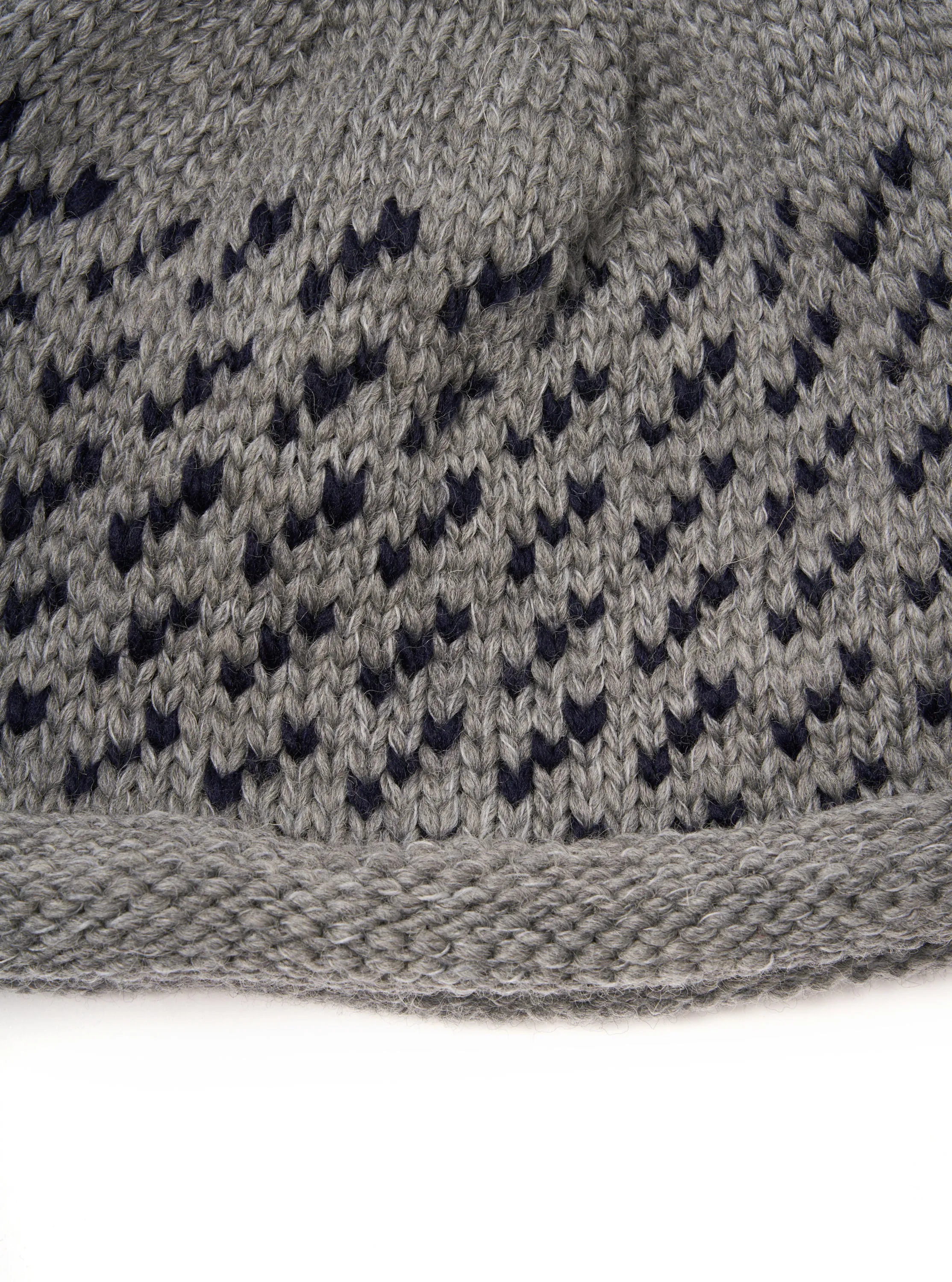cableami® Bobble Watch Cap in Grey Wool Jacquard sold by Universal Works product image thumbnail 3